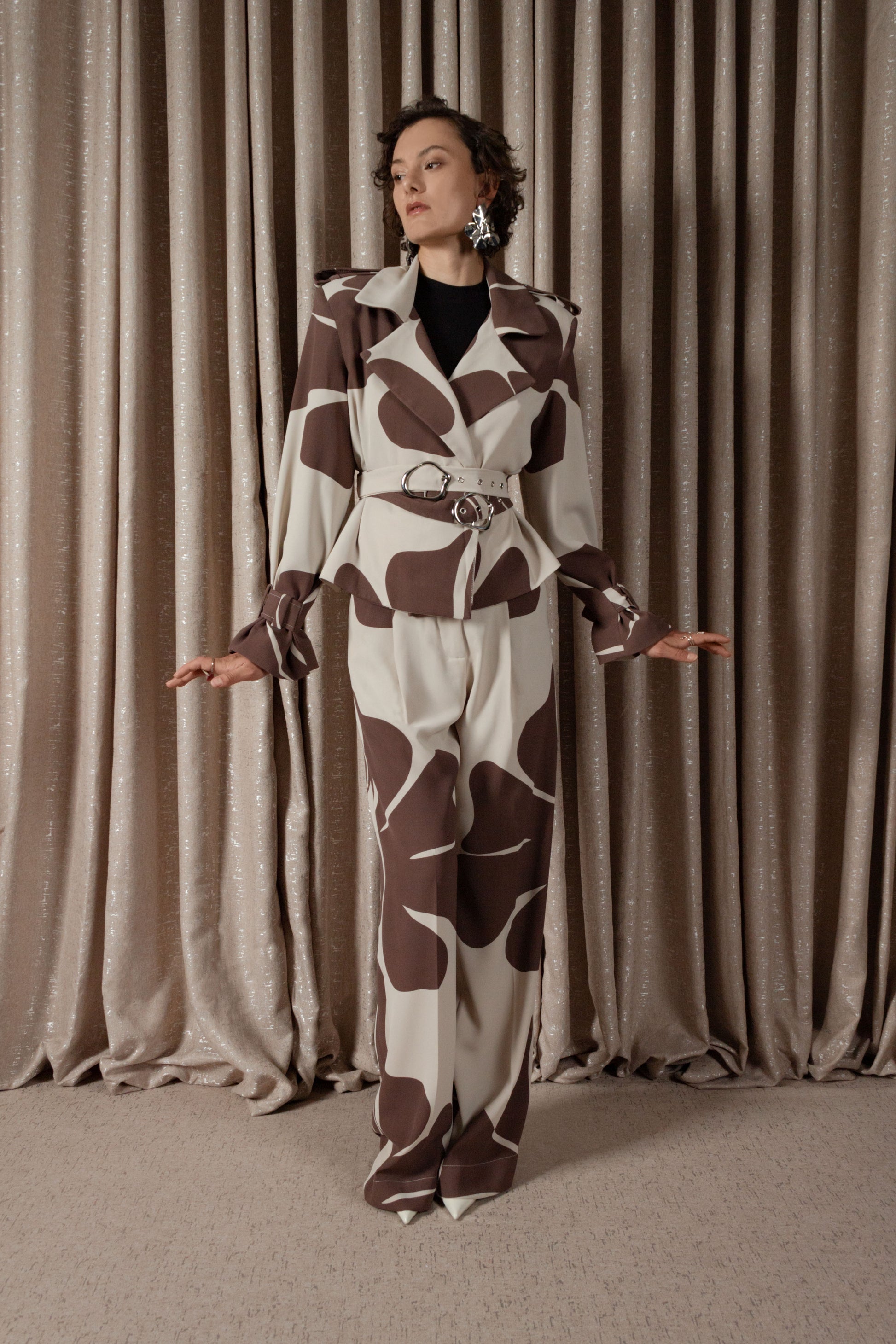 African Daisy Crop Trench Jacket (ML191)