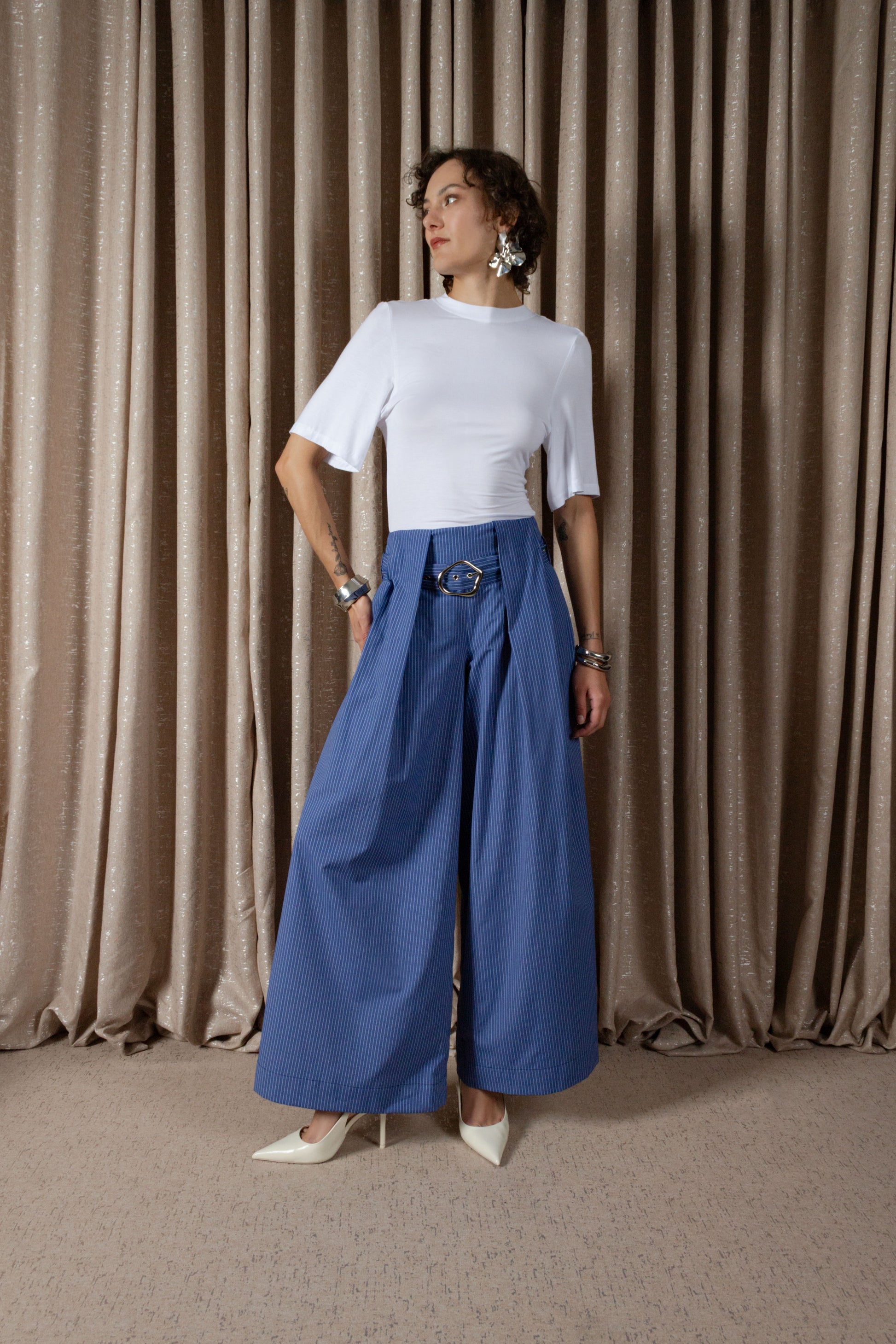 Pinstripe Box Pleat Trouser (ML159)