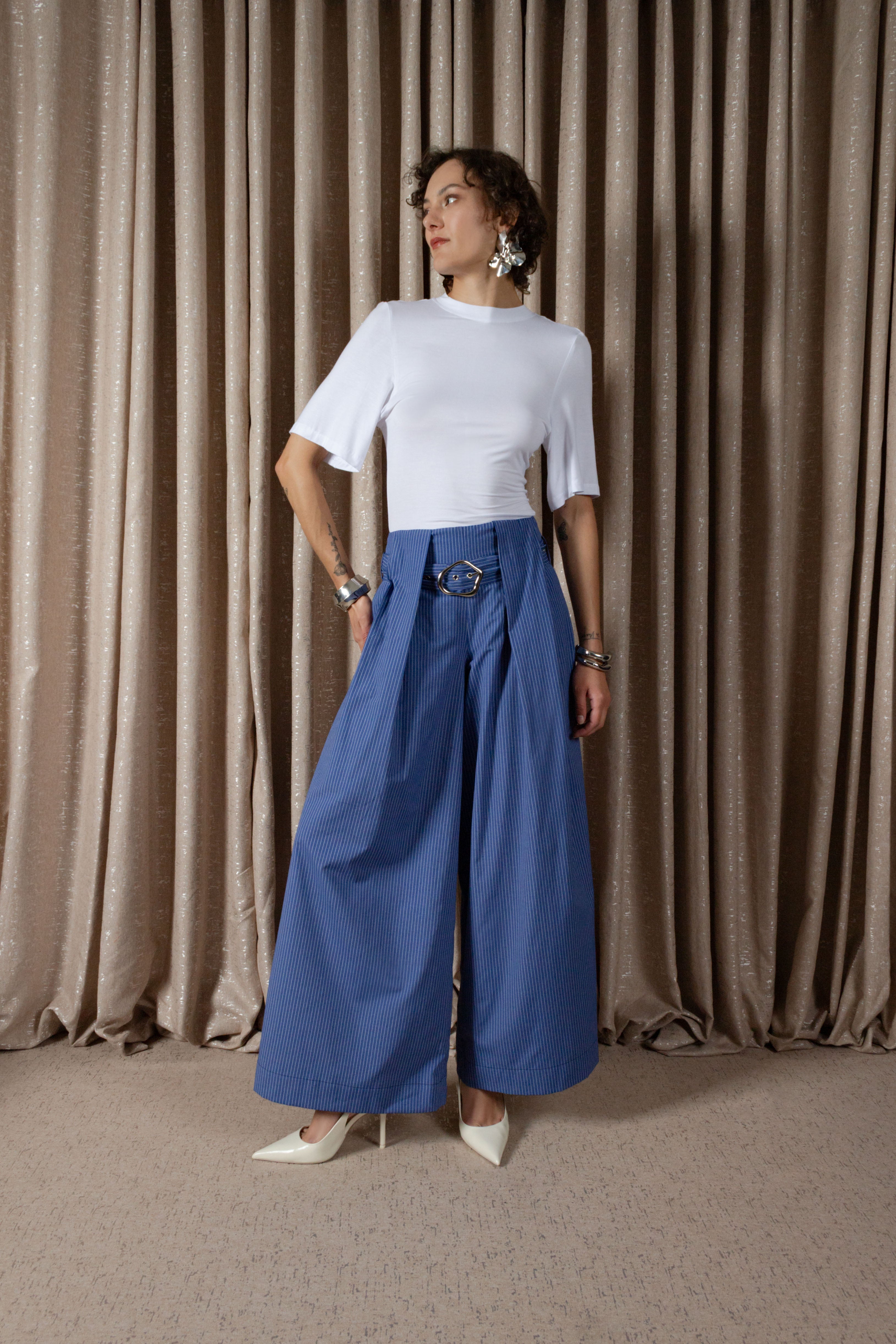 Pinstripe Box Pleat Trouser (ML159)