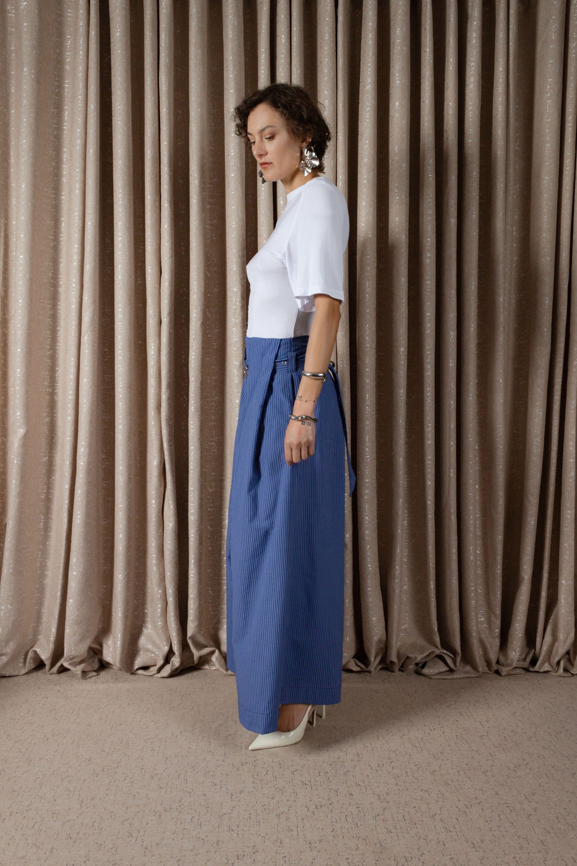 Pinstripe Box Pleat Trouser (ML159)