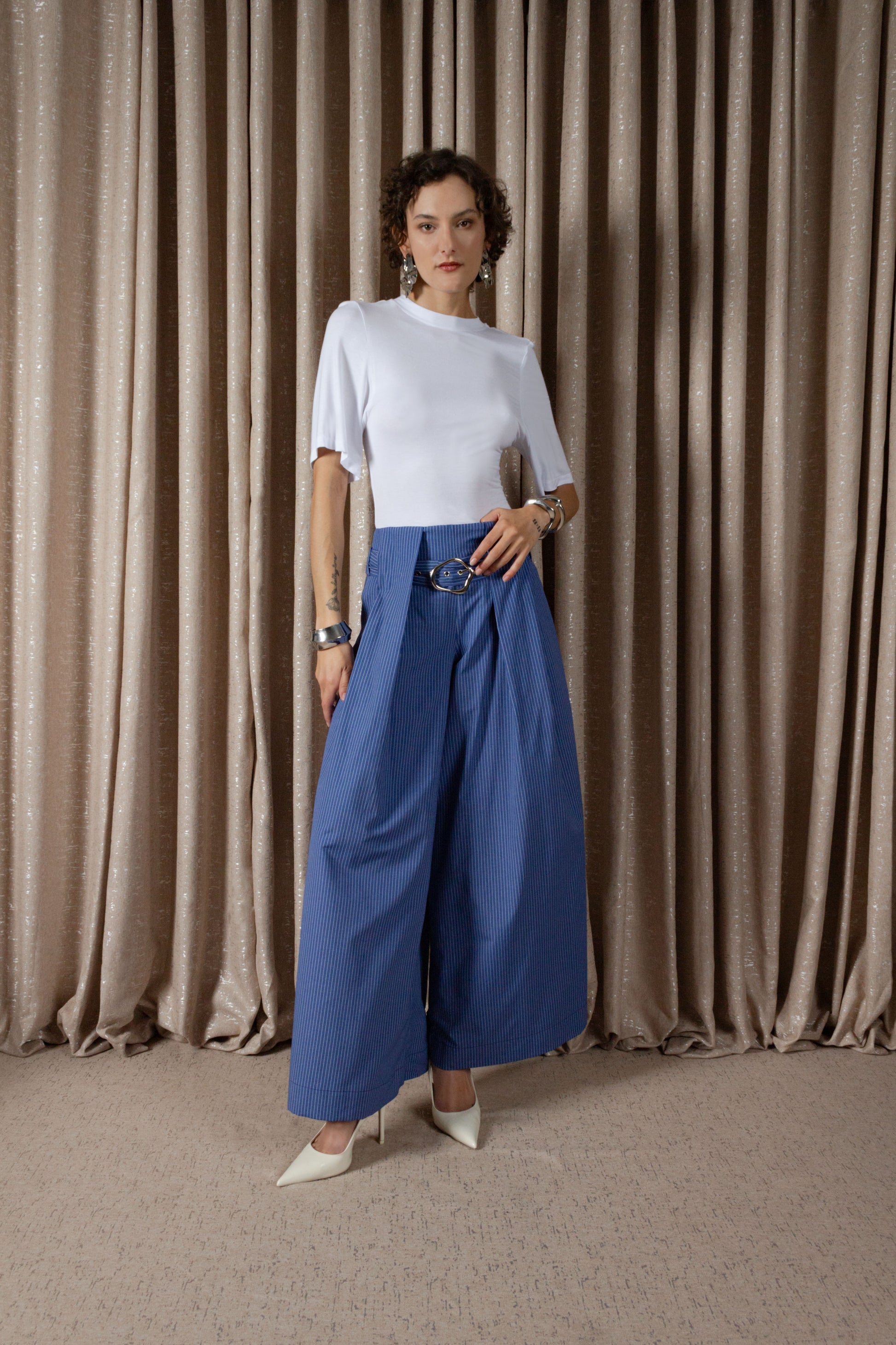 Pinstripe Box Pleat Trouser (ML159)