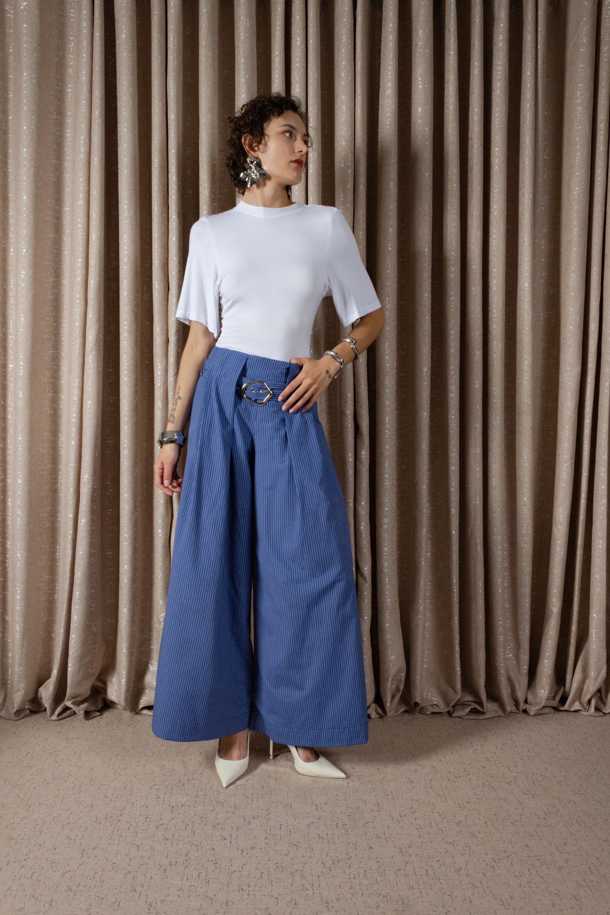 Pinstripe Box Pleat Trouser (ML159)