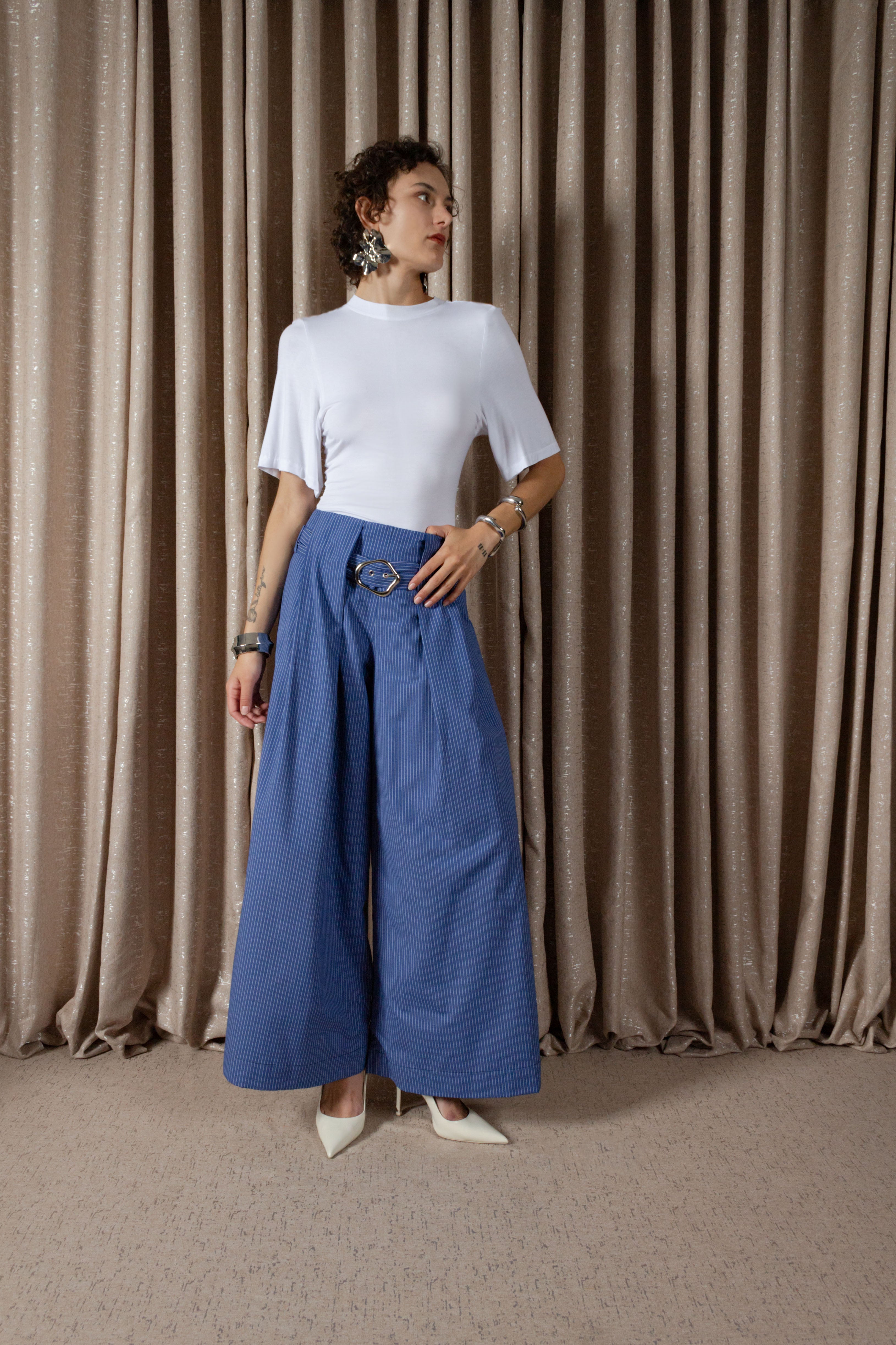 Pinstripe Box Pleat Trouser (ML159)