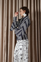 Bold Stripe Petal Sleeve Shirt (ML199)