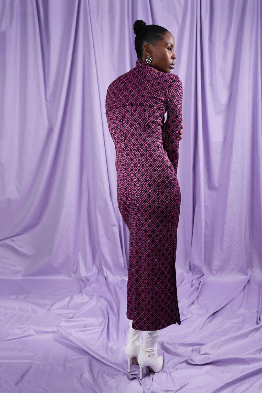 Argyle Cutout Dress (ML119)