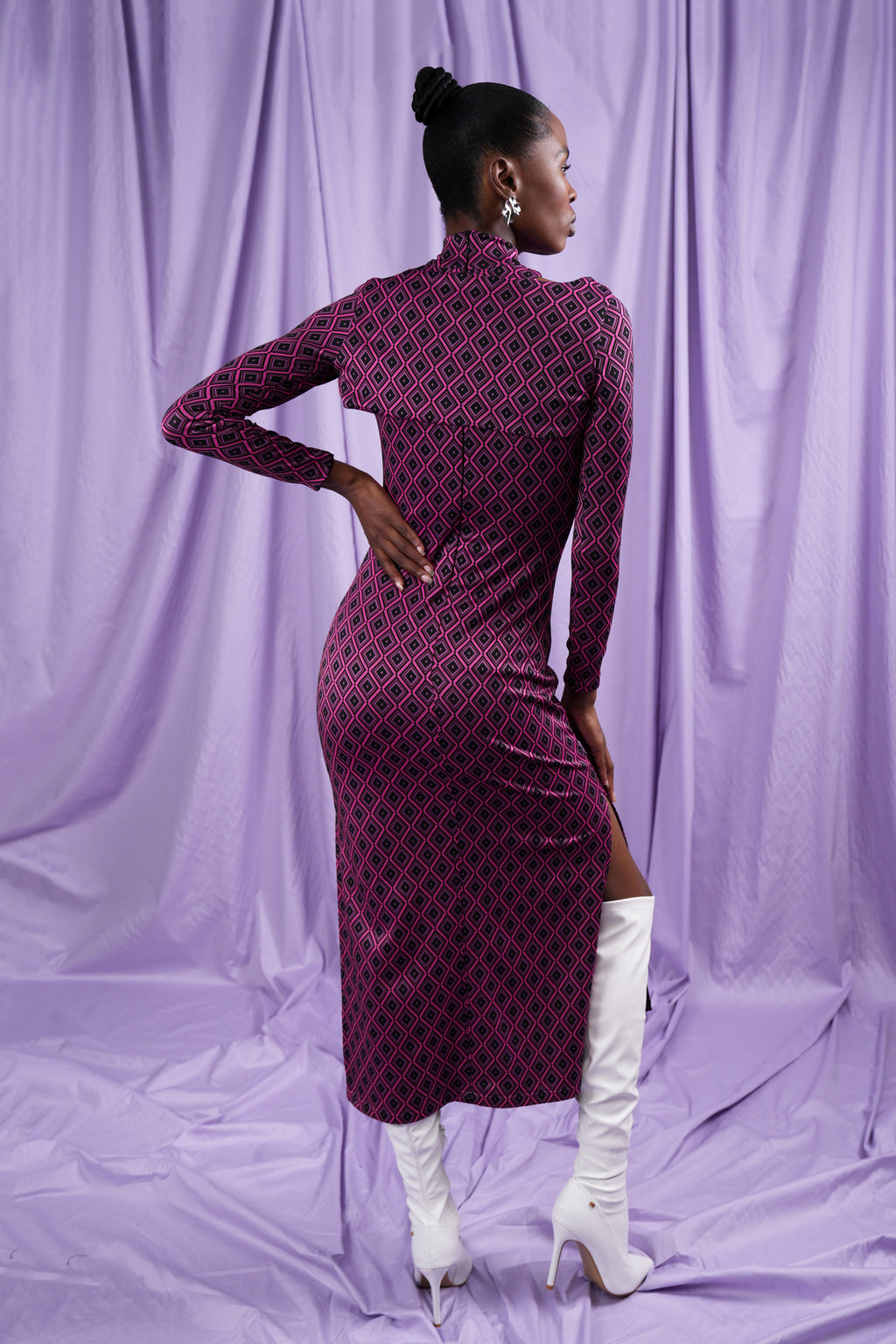 Argyle Cutout Dress (ML119)