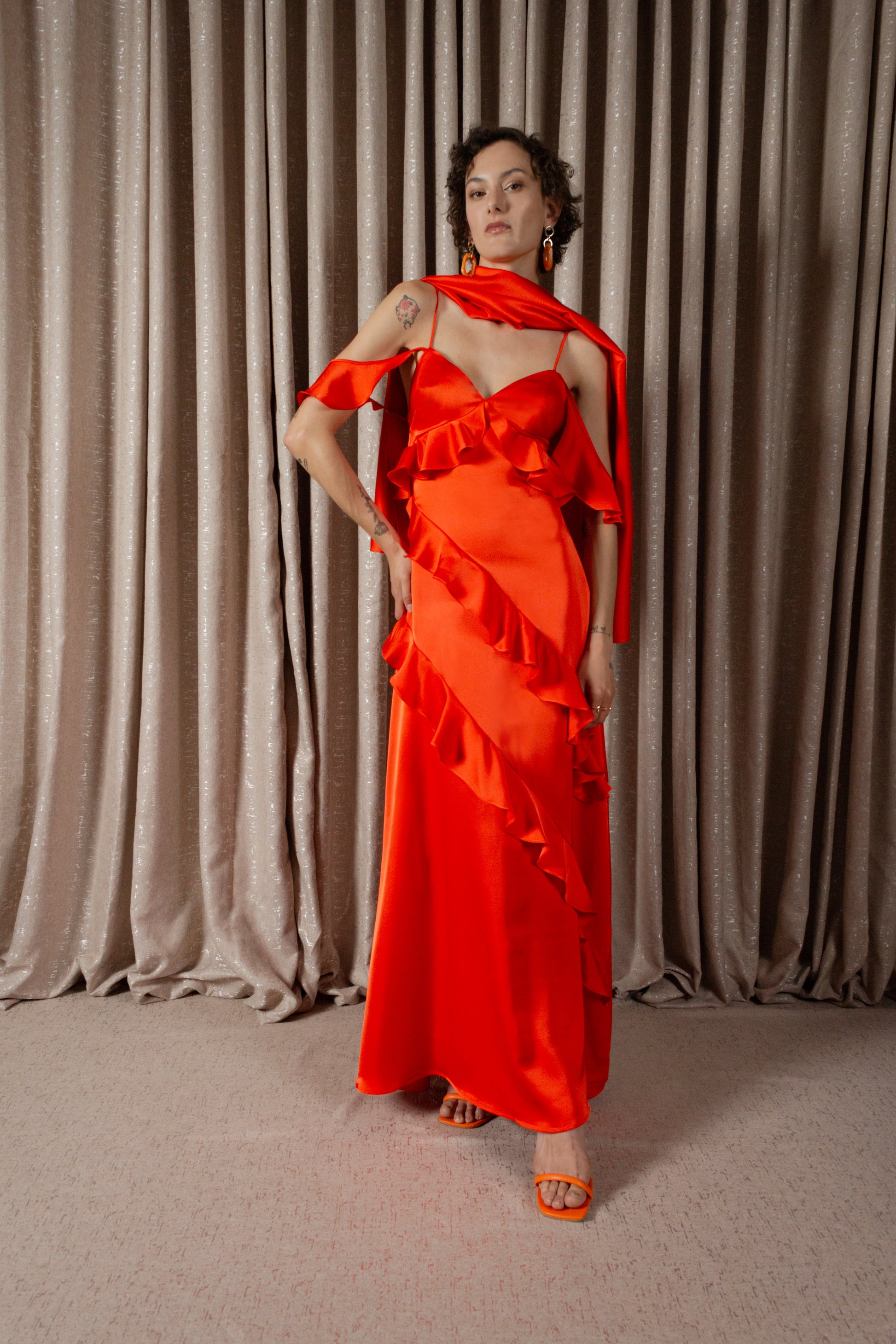 Mandarin Flounce Dress (ML210)