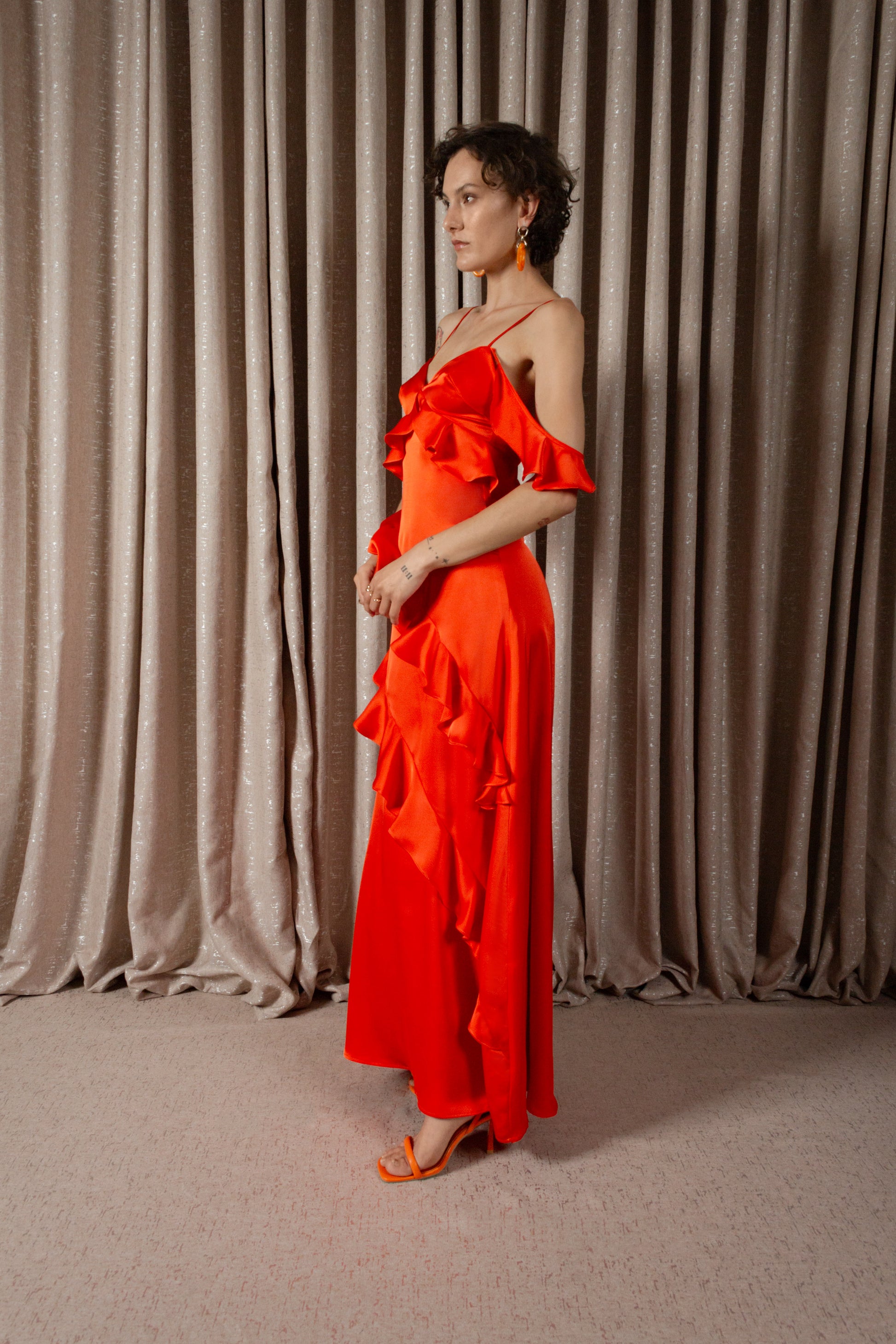 Mandarin Flounce Dress (ML210)