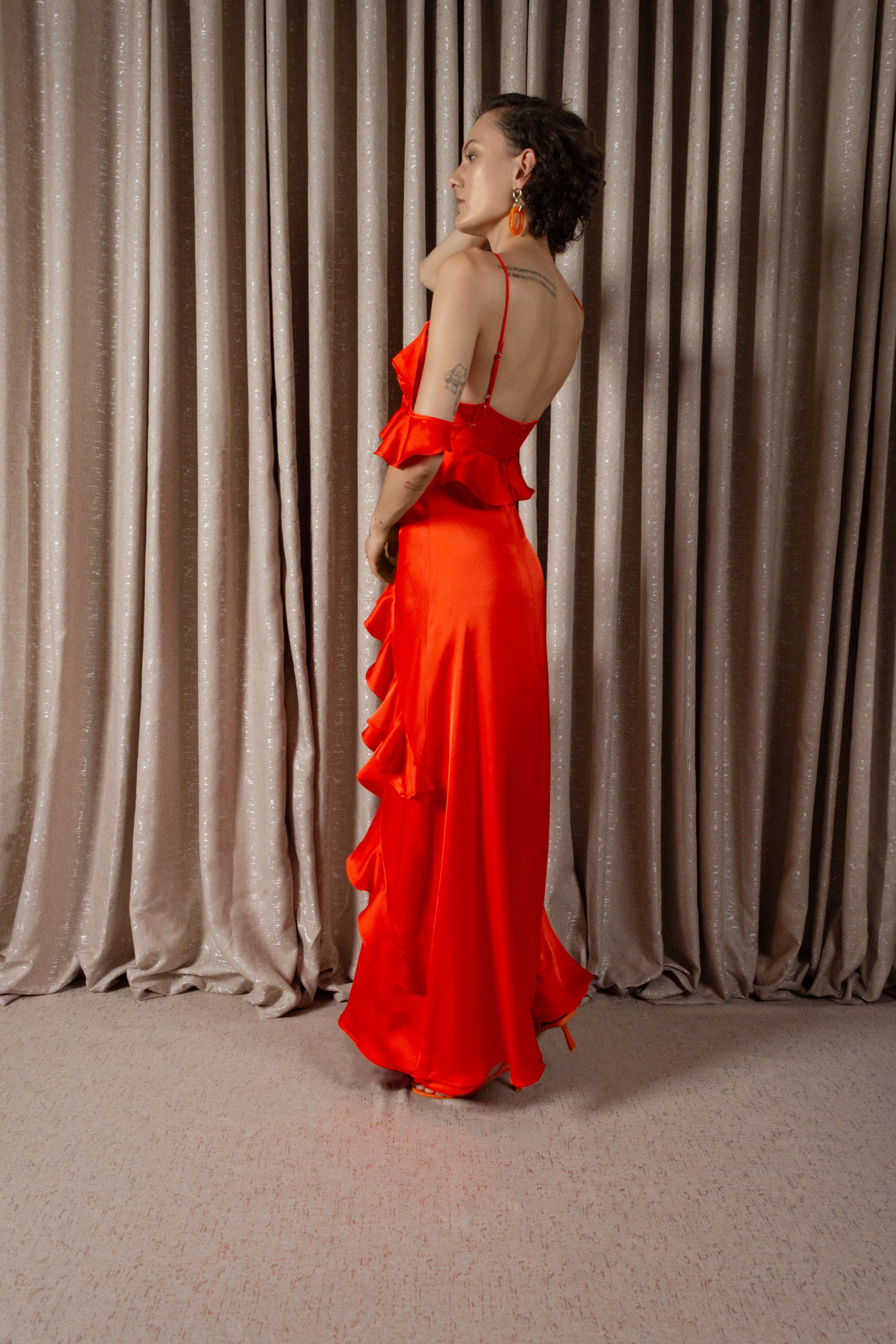 Mandarin Flounce Dress (ML210)