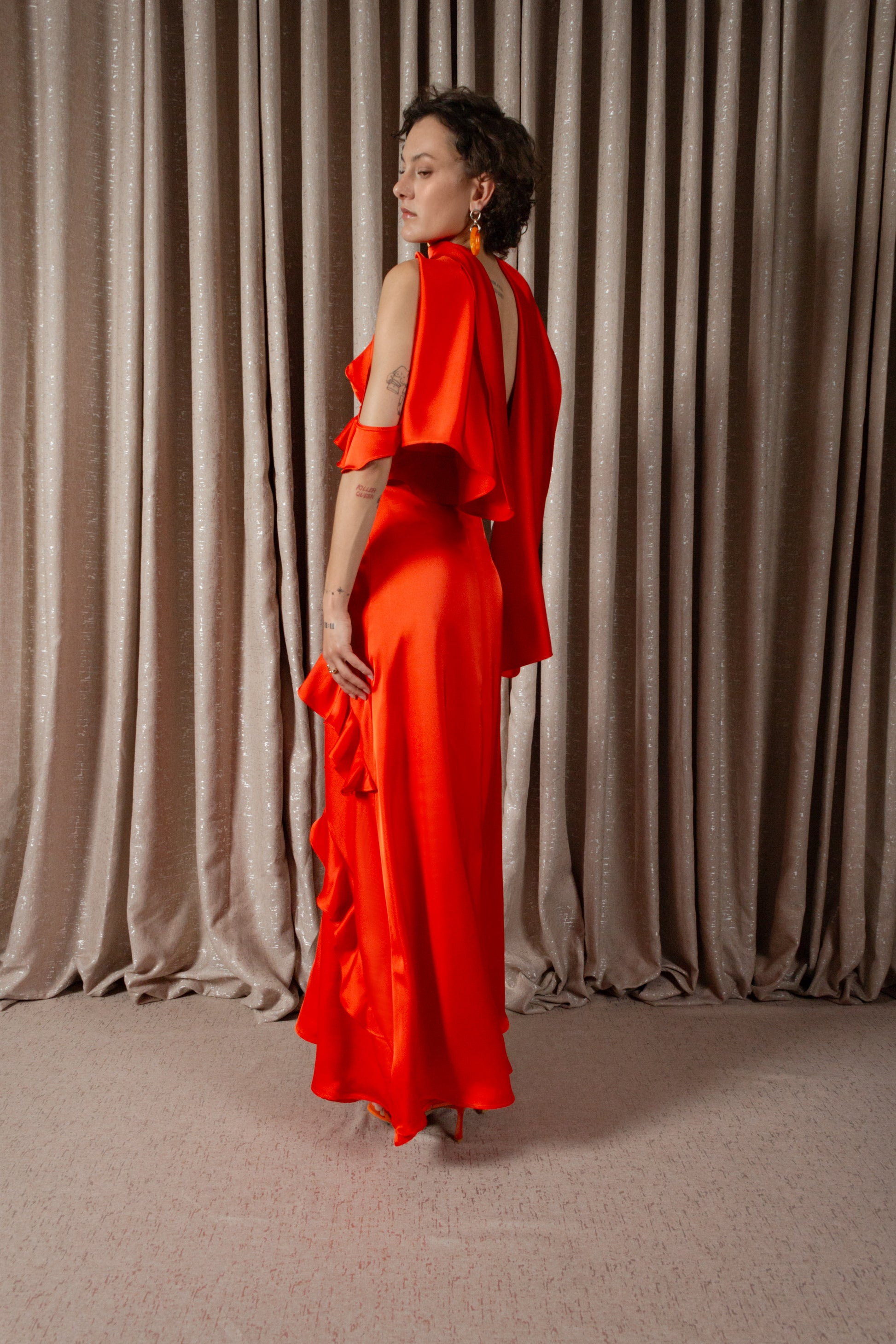 Mandarin Flounce Dress (ML210)