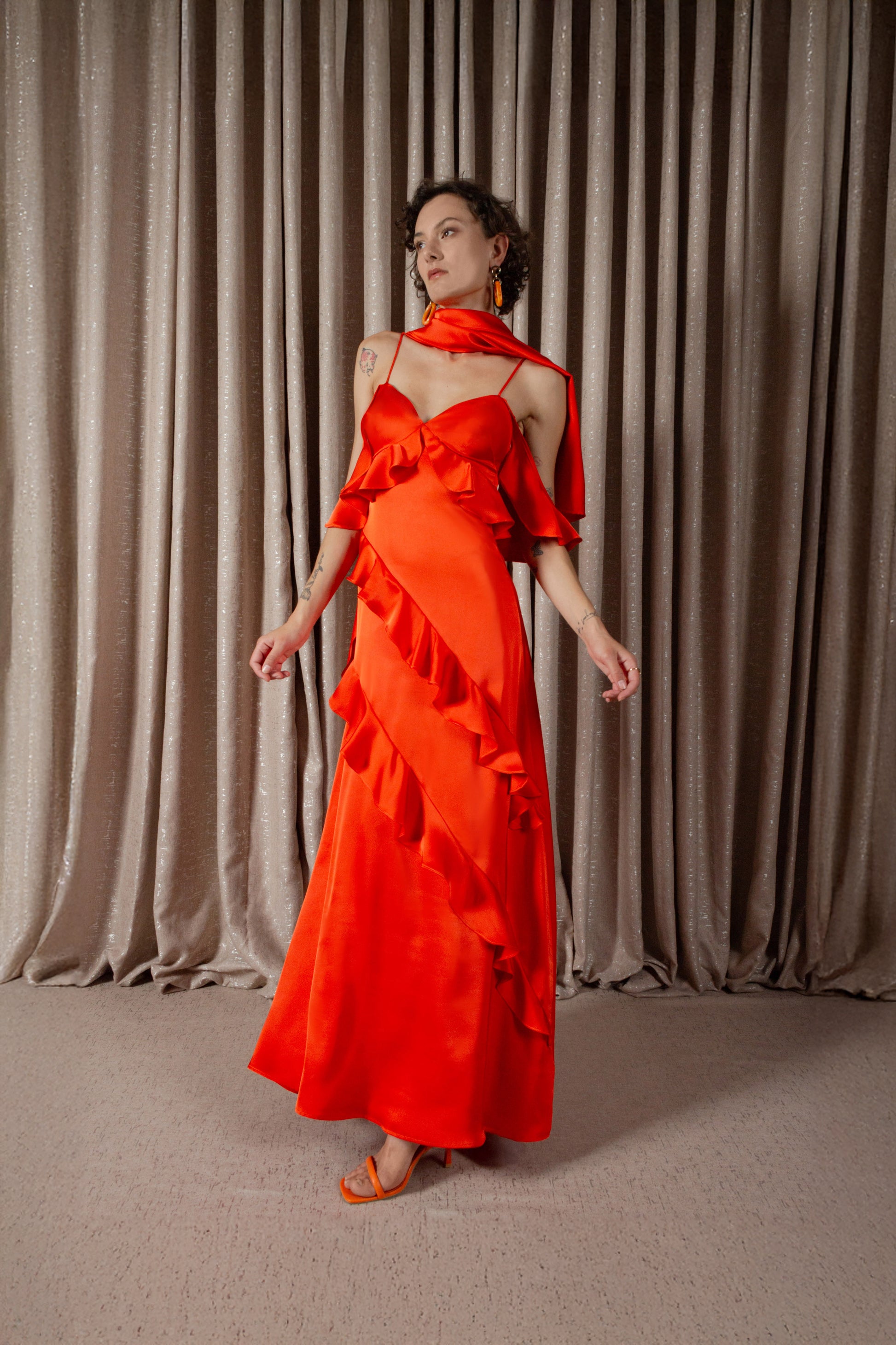 Mandarin Flounce Dress (ML210)