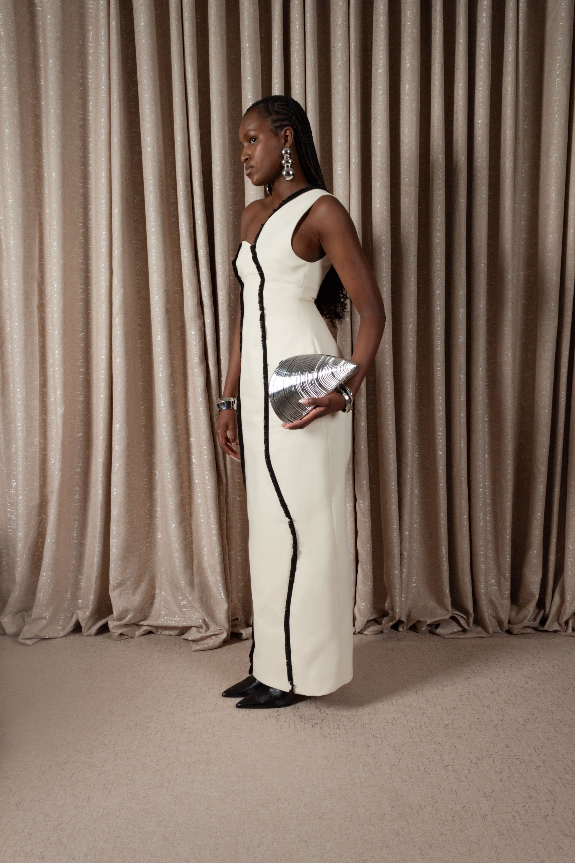 Fringe Denim Column Dress (ML206)