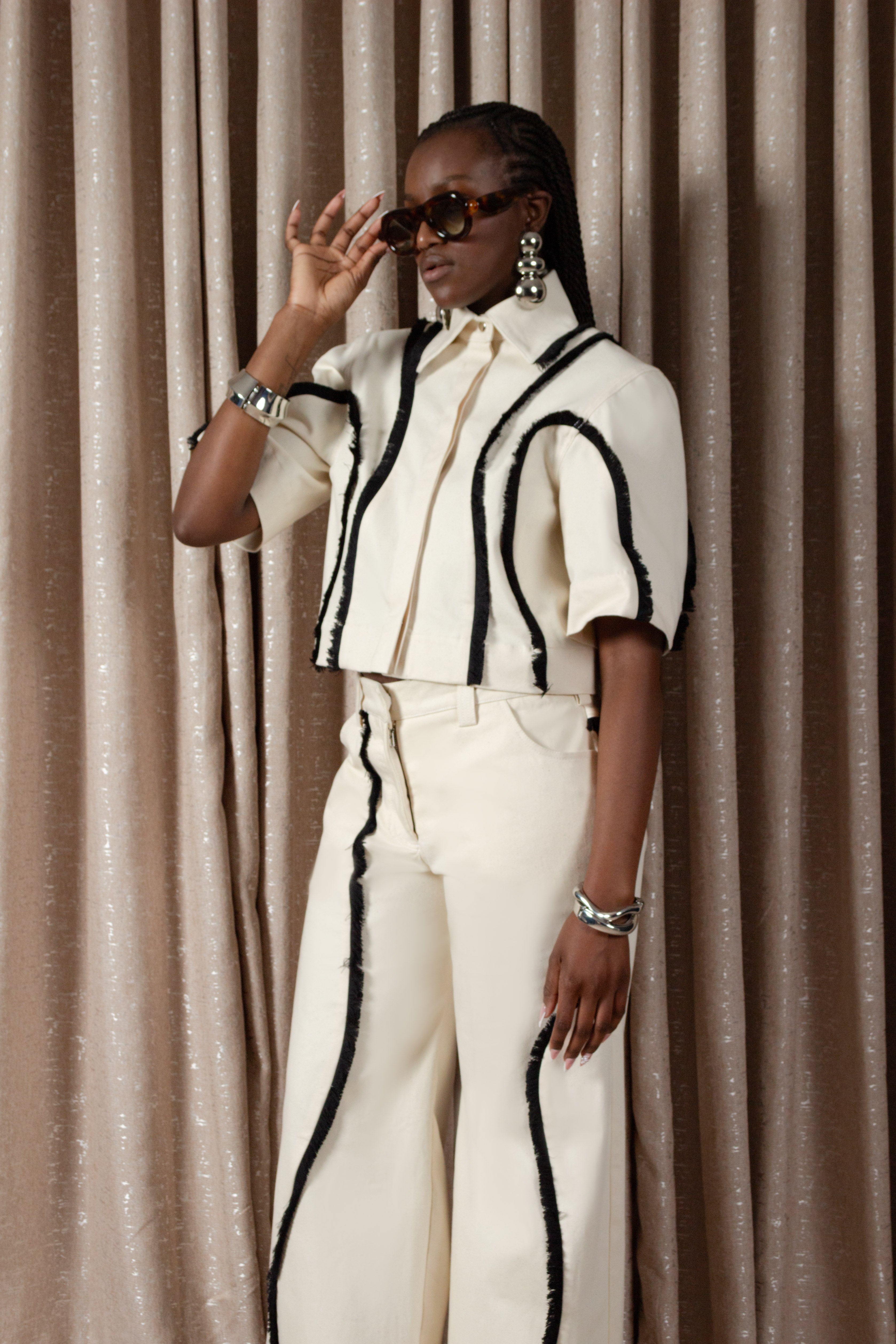 Fringe Denim Crop Shirt (ML204)