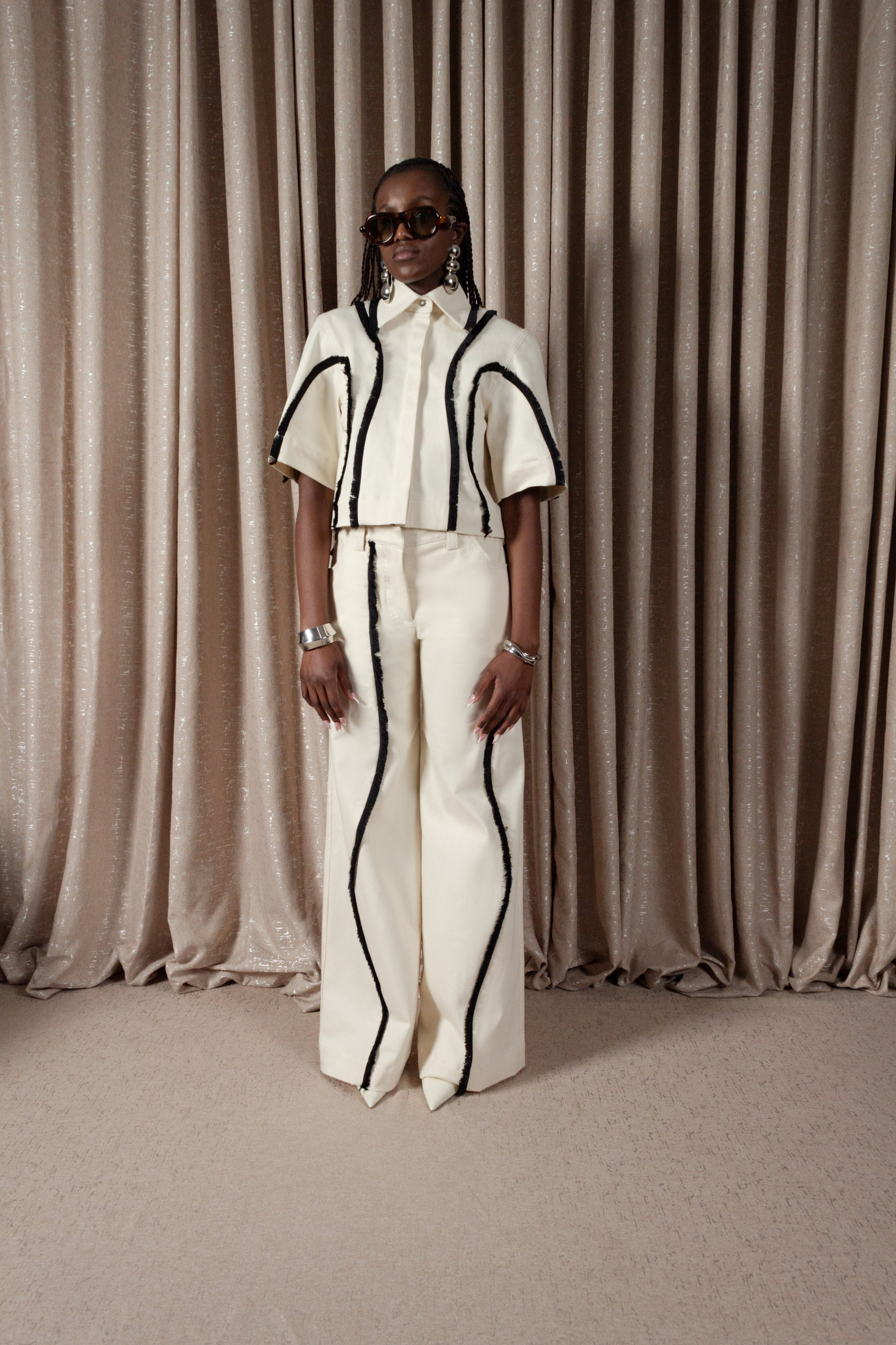 Fringe Denim Crop Shirt (ML204)