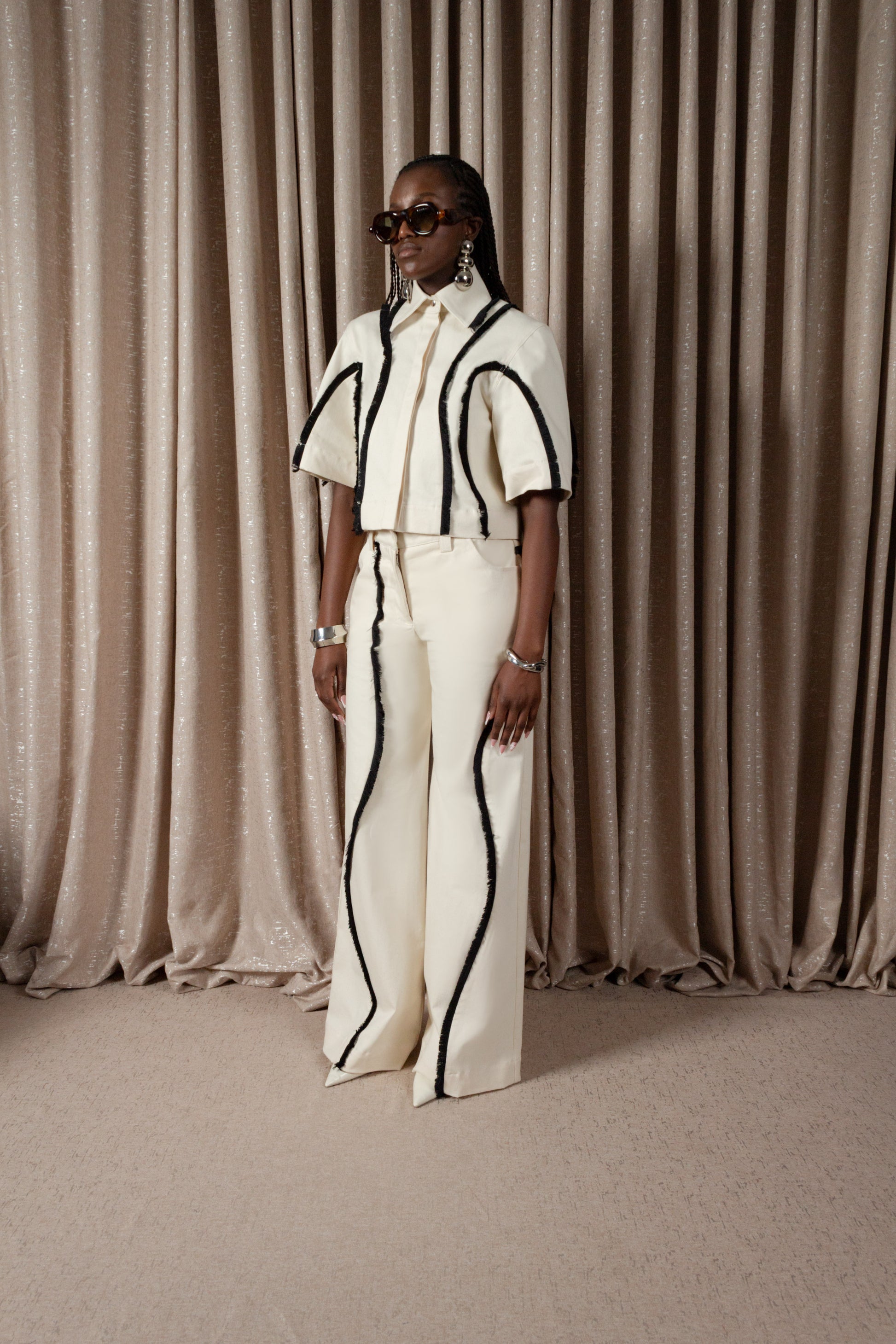 Fringe Denim Crop Shirt (ML204)