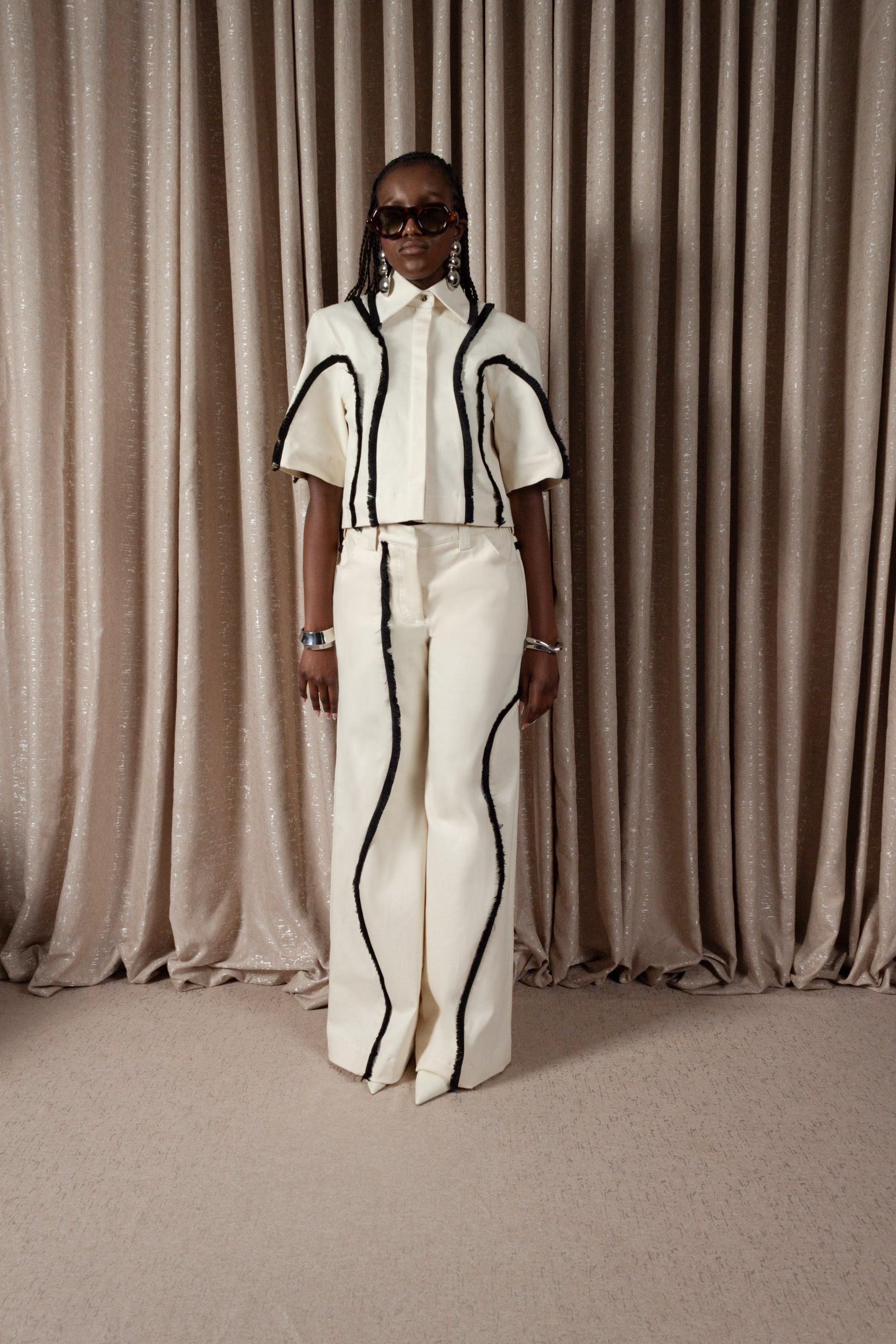 Fringe Denim Crop Shirt (ML204)