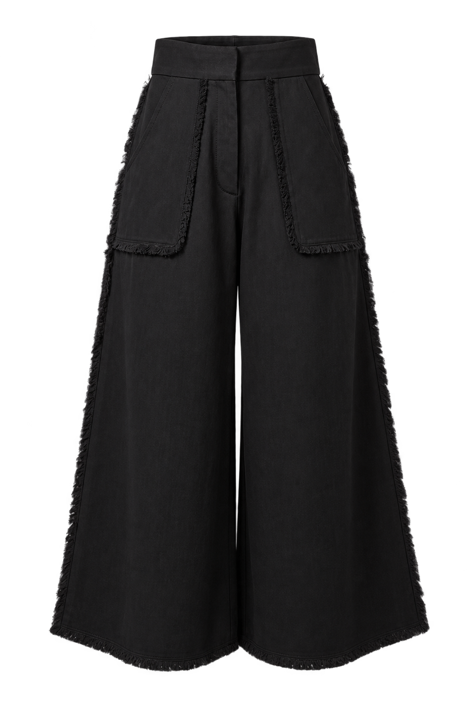 Fringe Denim Culotte Trouser