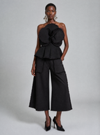 Fringe Denim Orchid Peplum Bustier