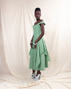 Drape Detail Midi Dress (ML133)
