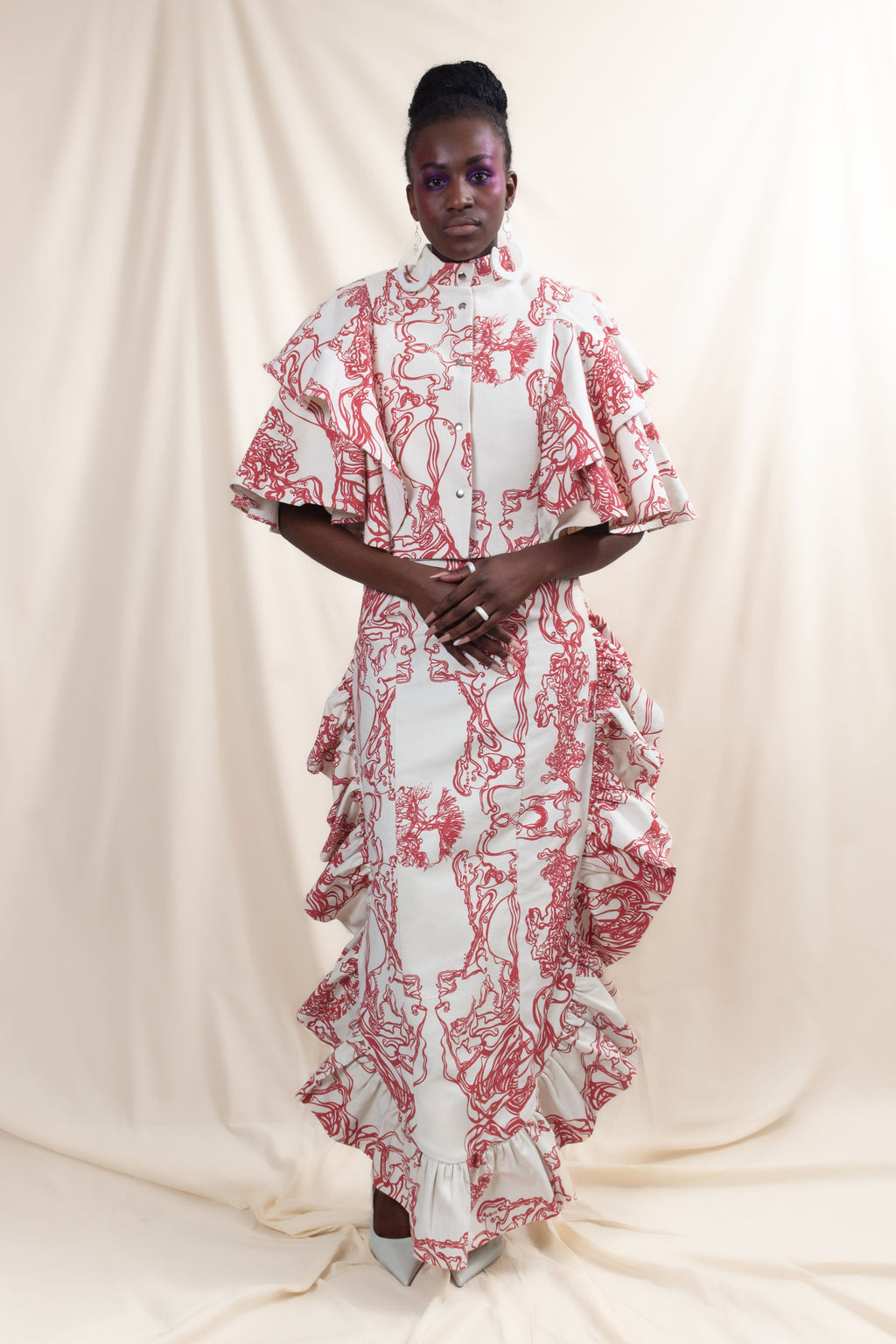 Printed Frill Jacket (ML139)