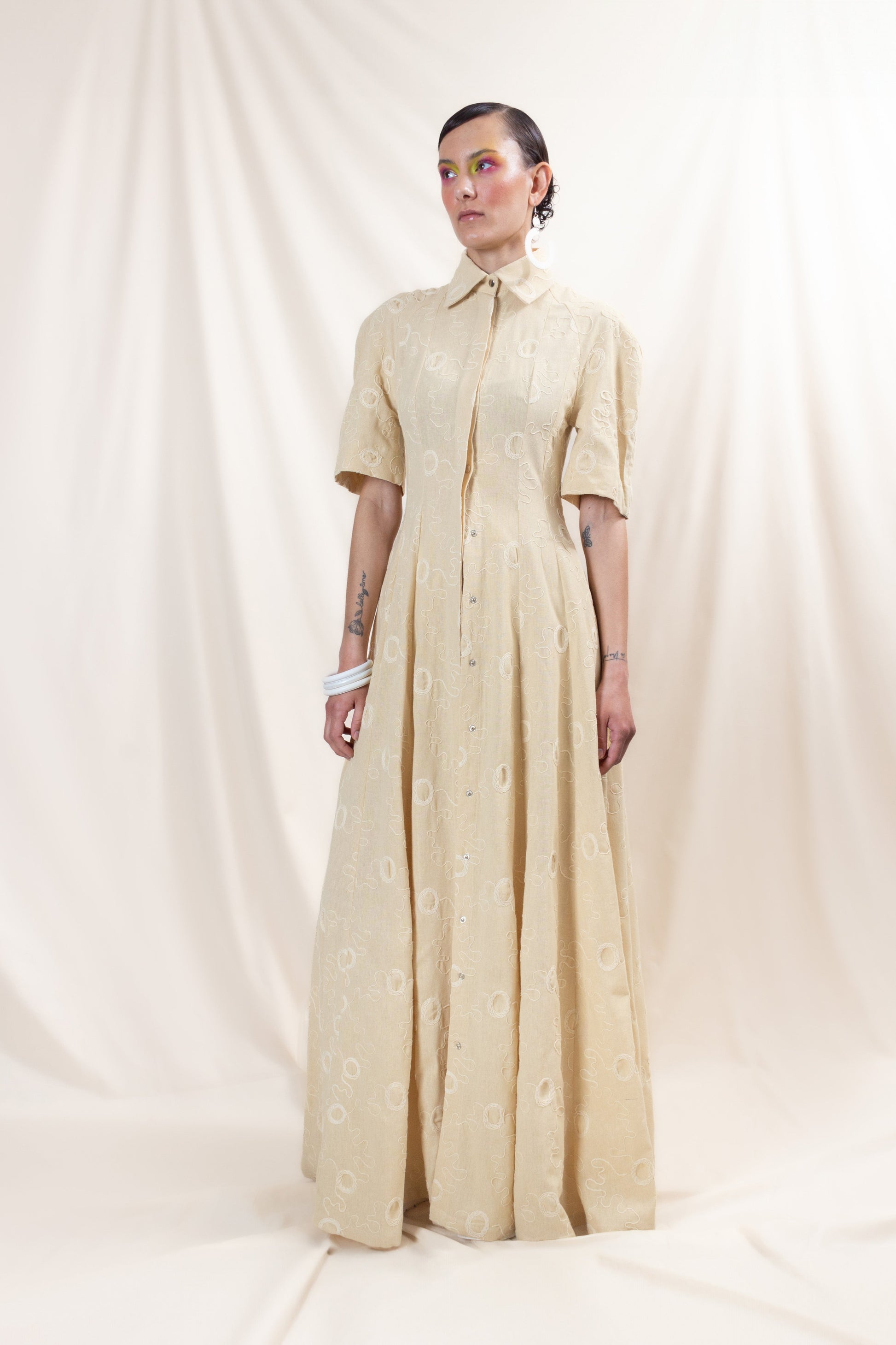 Embroidered Shirt Dress (ML147)
