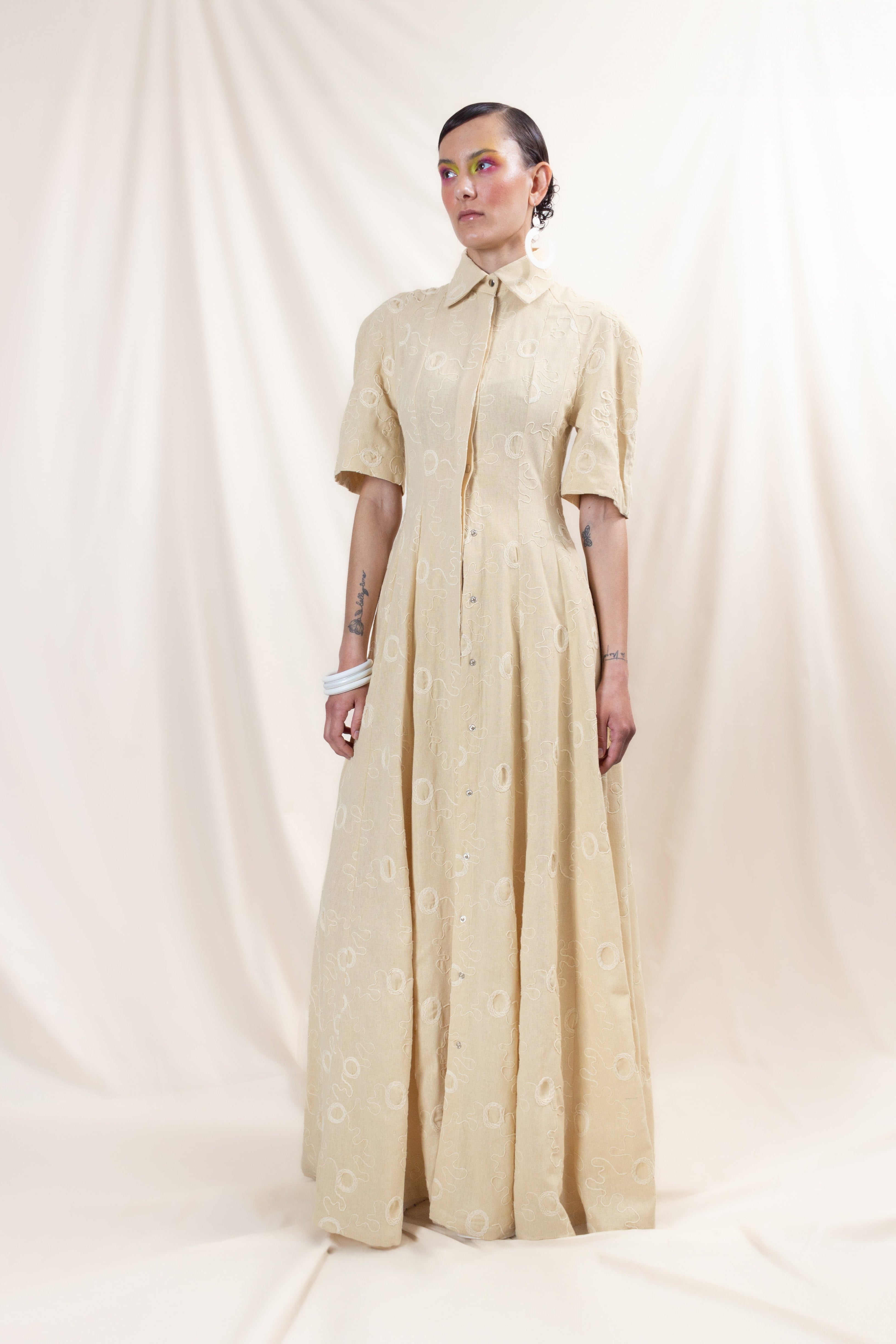 Embroidered Shirt Dress (ML147)