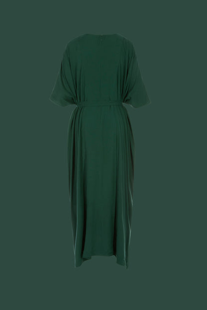 Maxi Flare Panel Dress (ML22 Bottle Green)