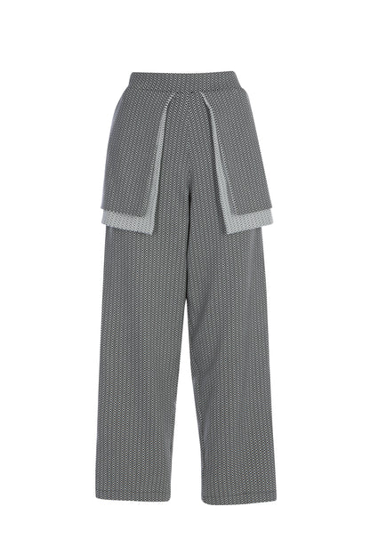 Black/White Jacquard Double Pocket Trouser (ML55)