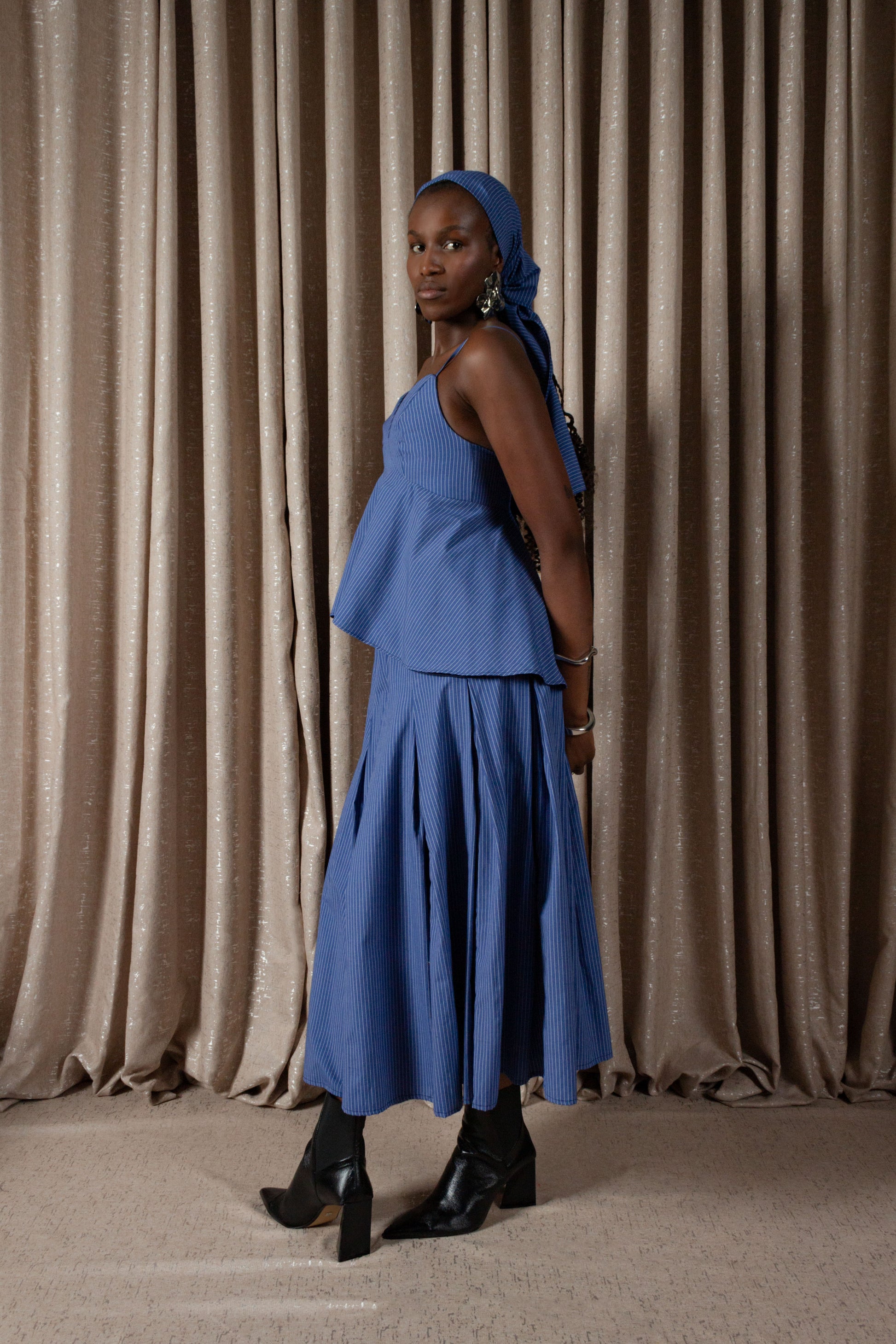 Pinstripe Peplum Camisole Top (ML203)