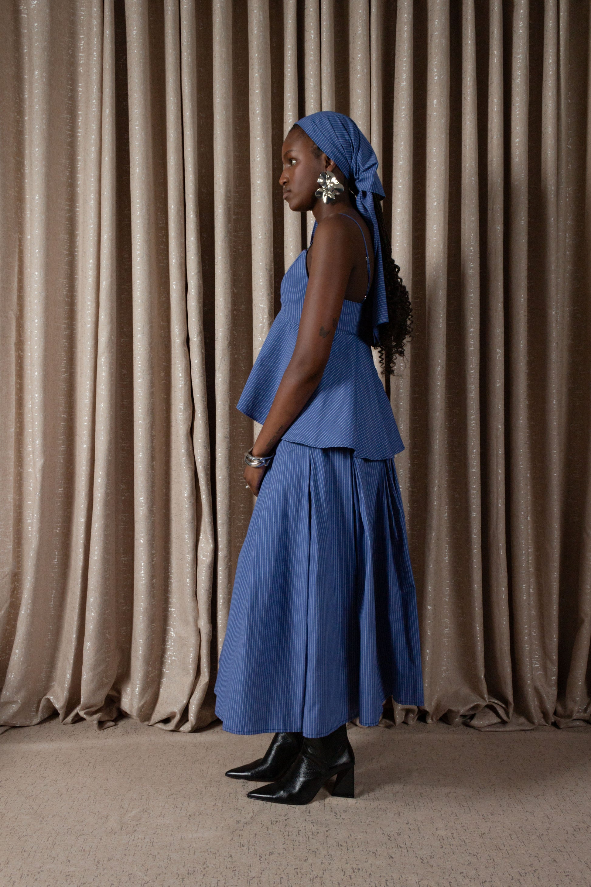 Pinstripe Peplum Camisole Top (ML203)