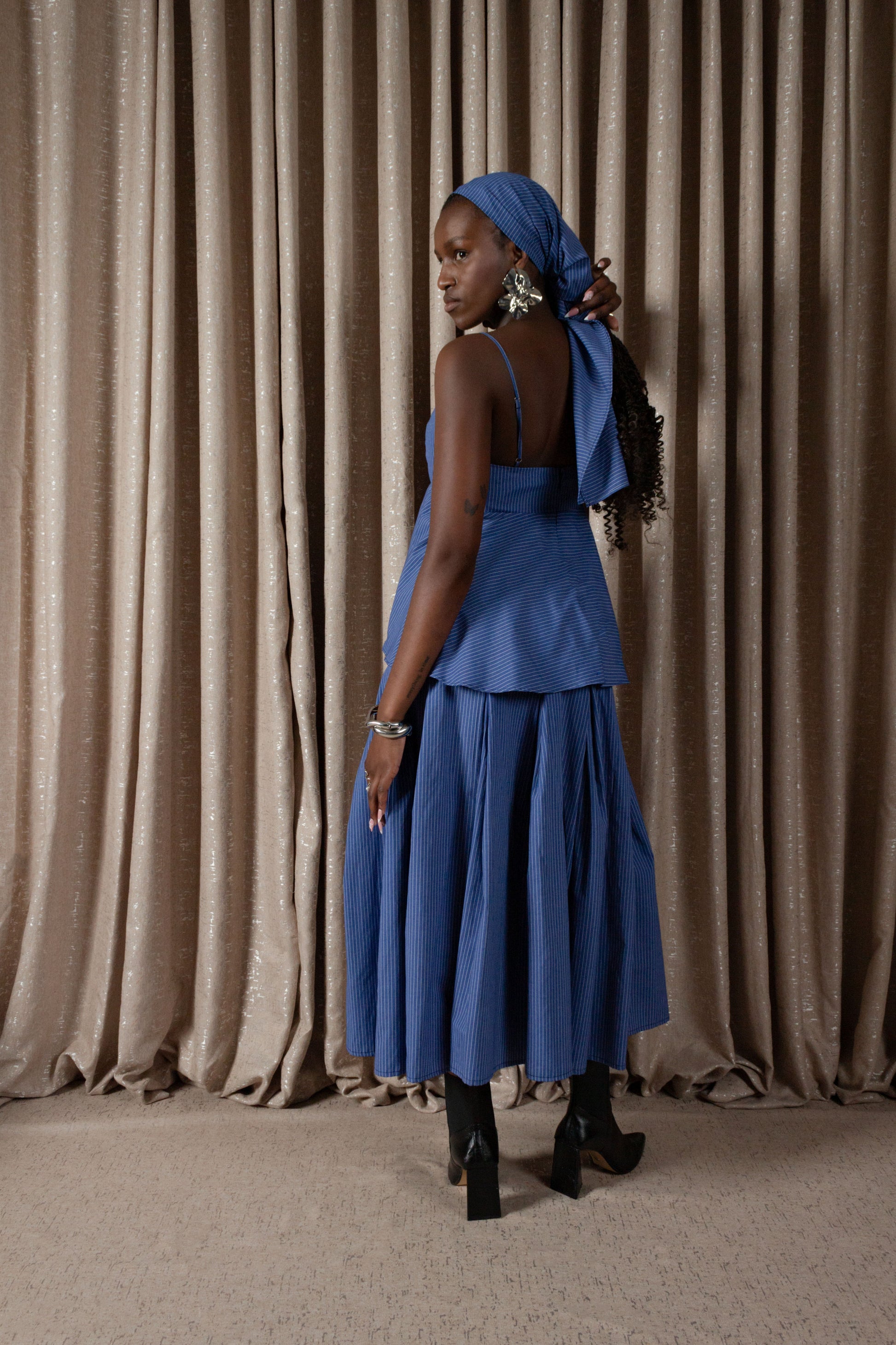 Pinstripe Peplum Camisole Top (ML203)