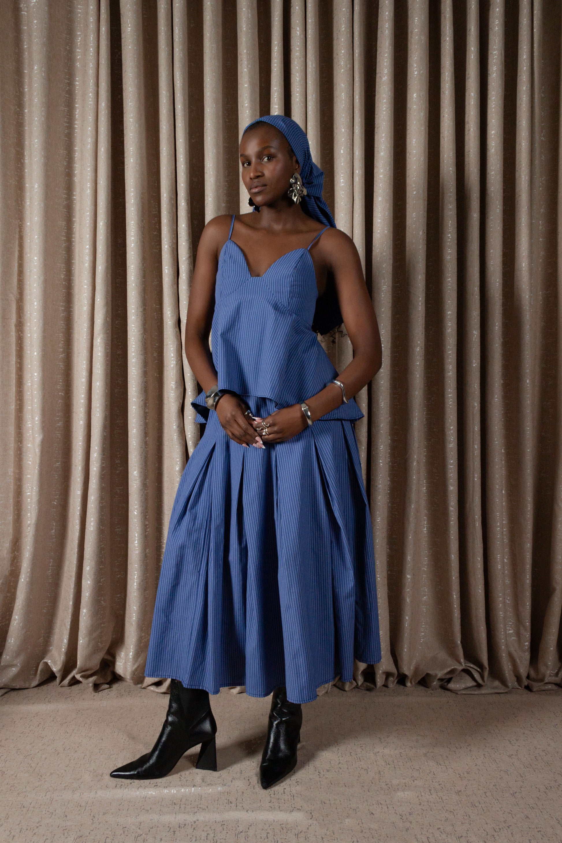 Pinstripe Peplum Camisole Top (ML203)