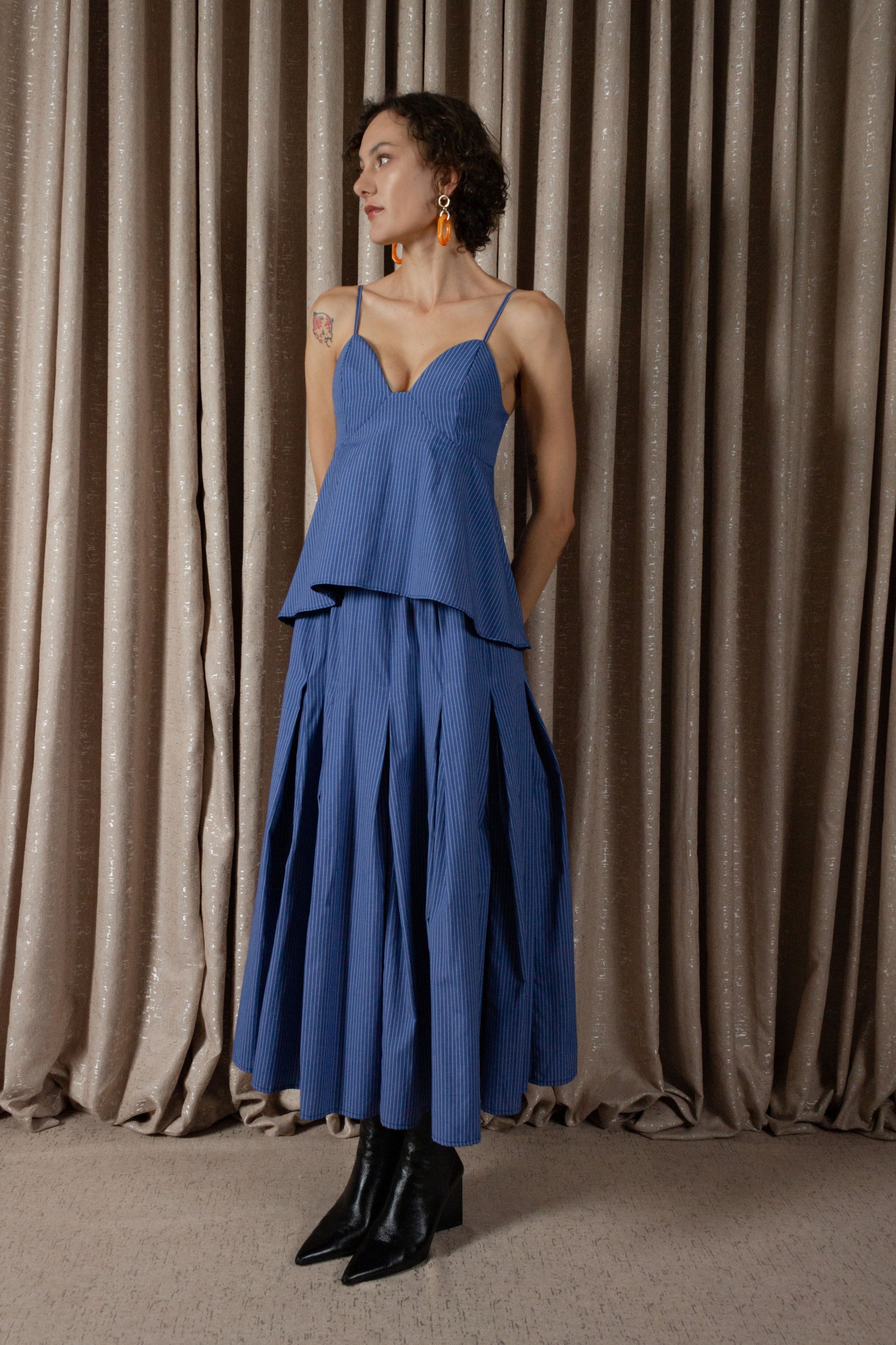 Pinstripe Peplum Camisole Top (ML203)