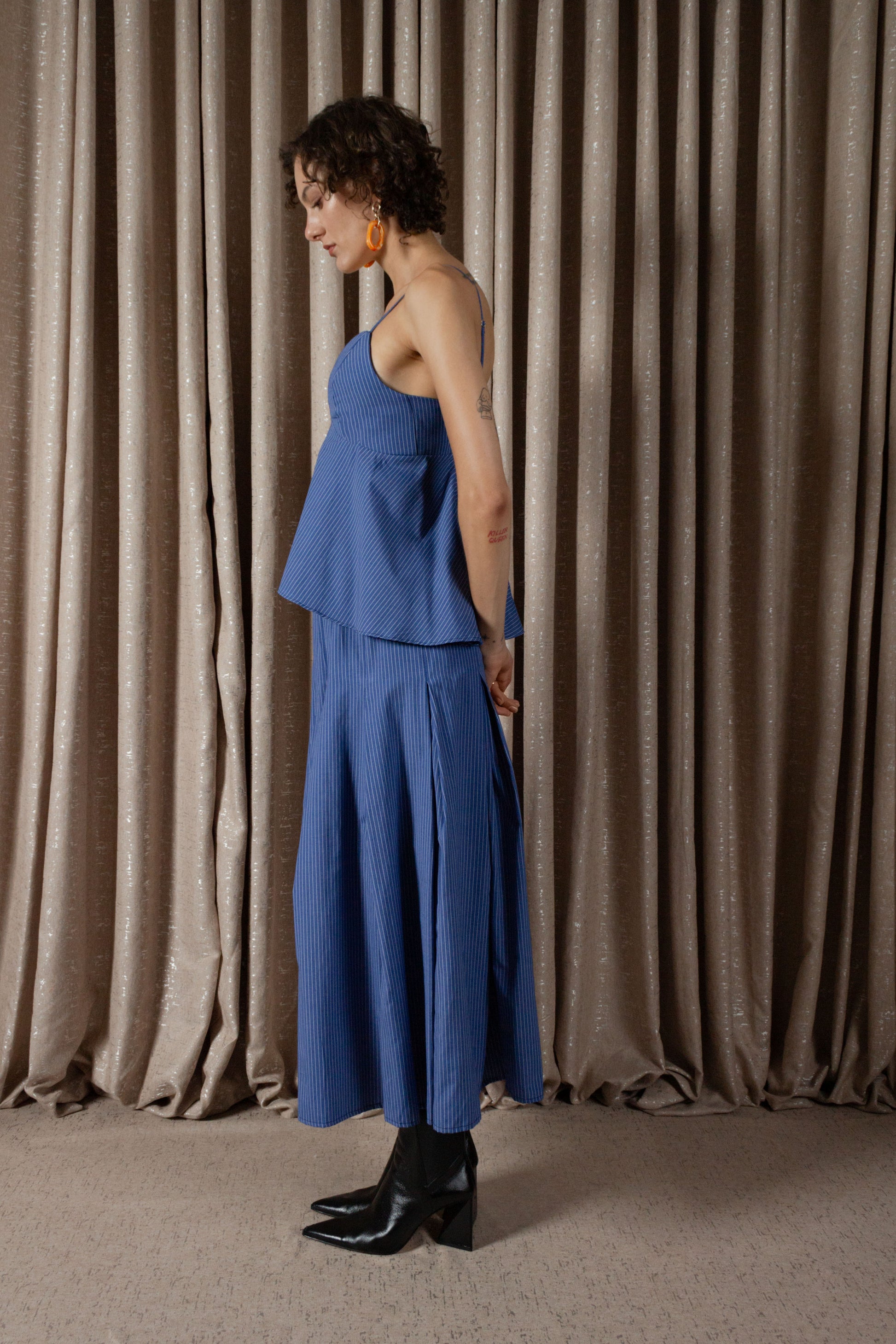 Pinstripe Peplum Camisole Top (ML203)