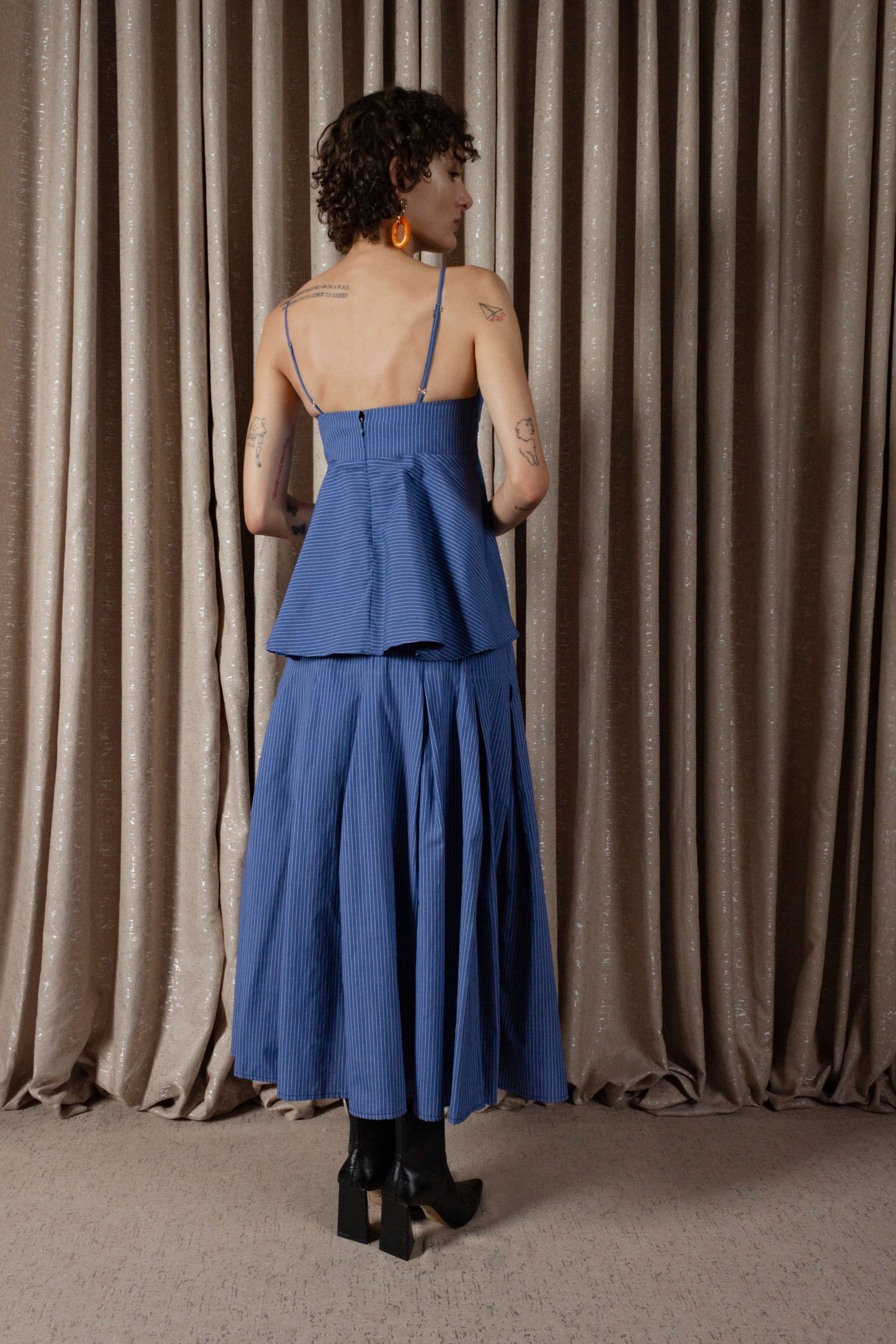 Pinstripe Peplum Camisole Top (ML203)