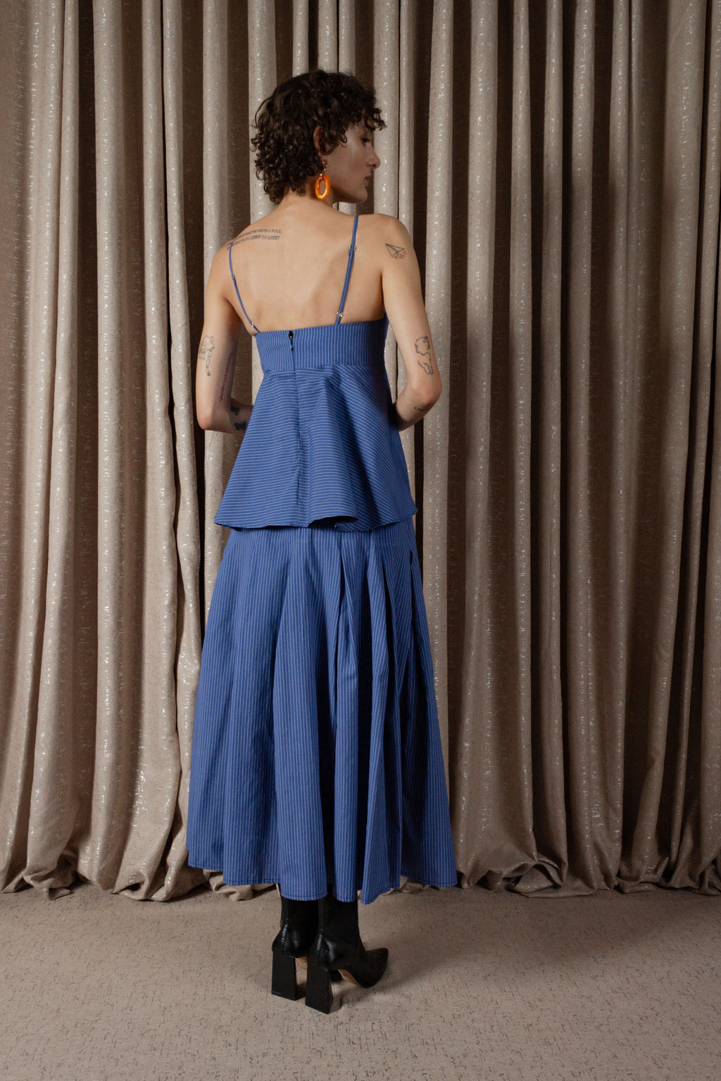 Pinstripe Peplum Camisole Top (ML203)