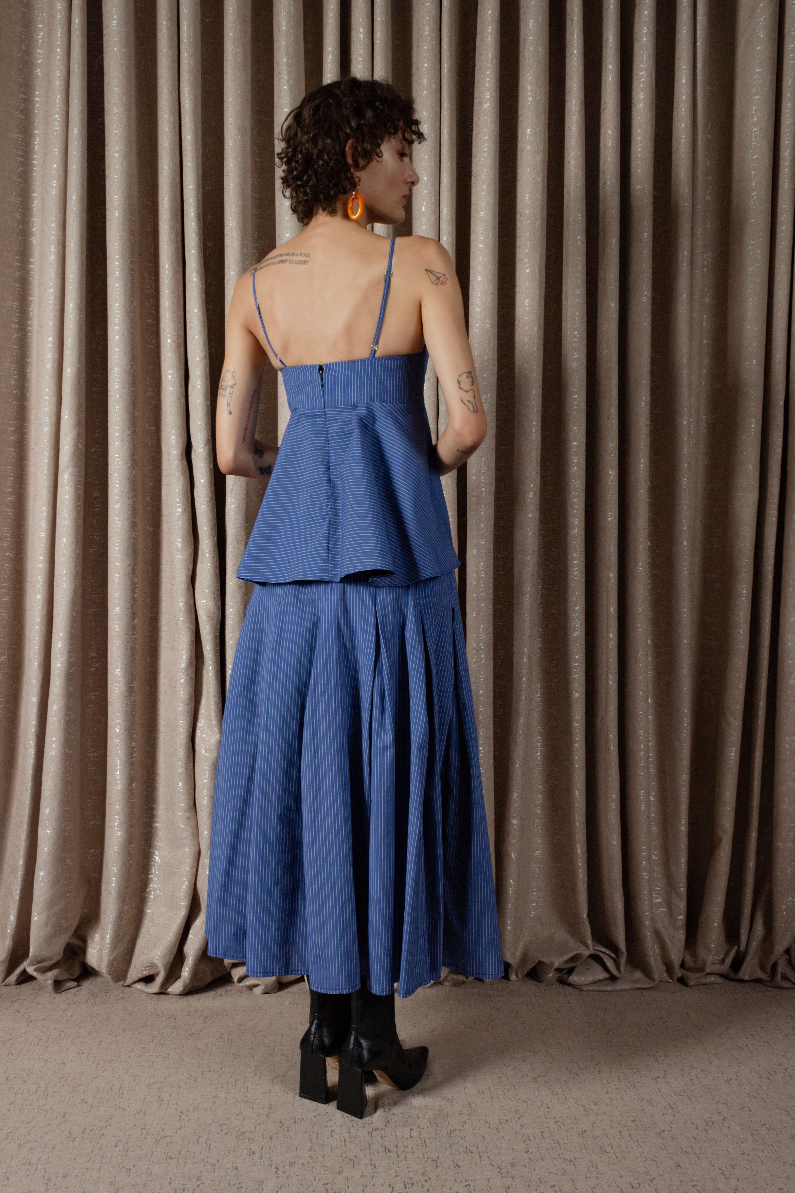 Pinstripe Peplum Camisole Top (ML203)