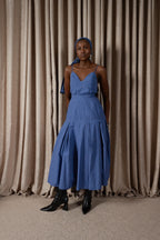 Pinstripe Inverted Pleat Skirt (ML201)