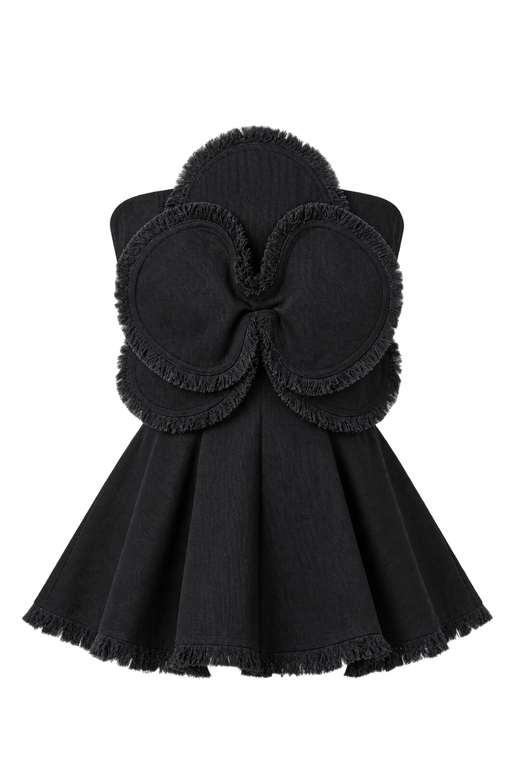 Fringe Denim Orchid Peplum Bustier
