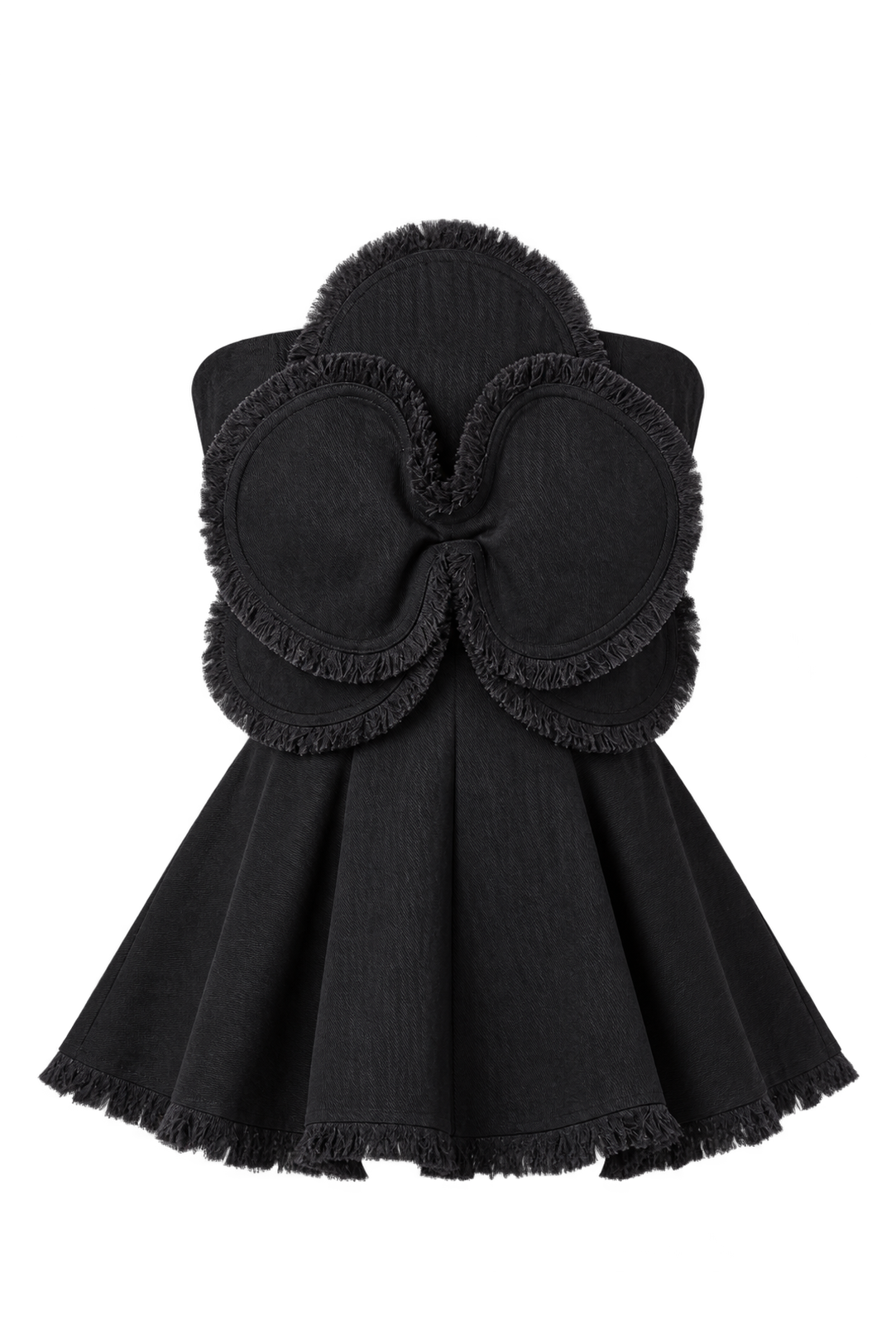 Fringe Denim Orchid Peplum Bustier