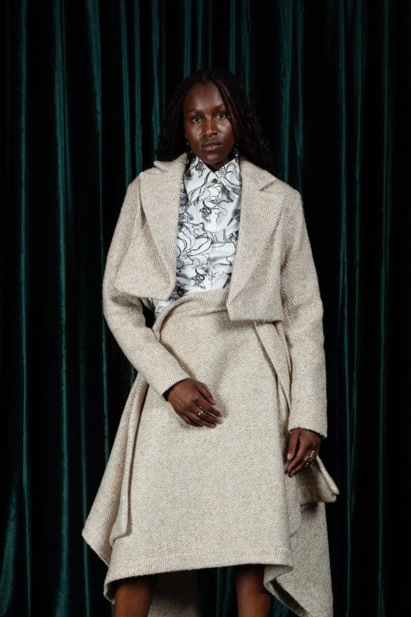 Tweed Calyx Wrap Skirt (ML167)