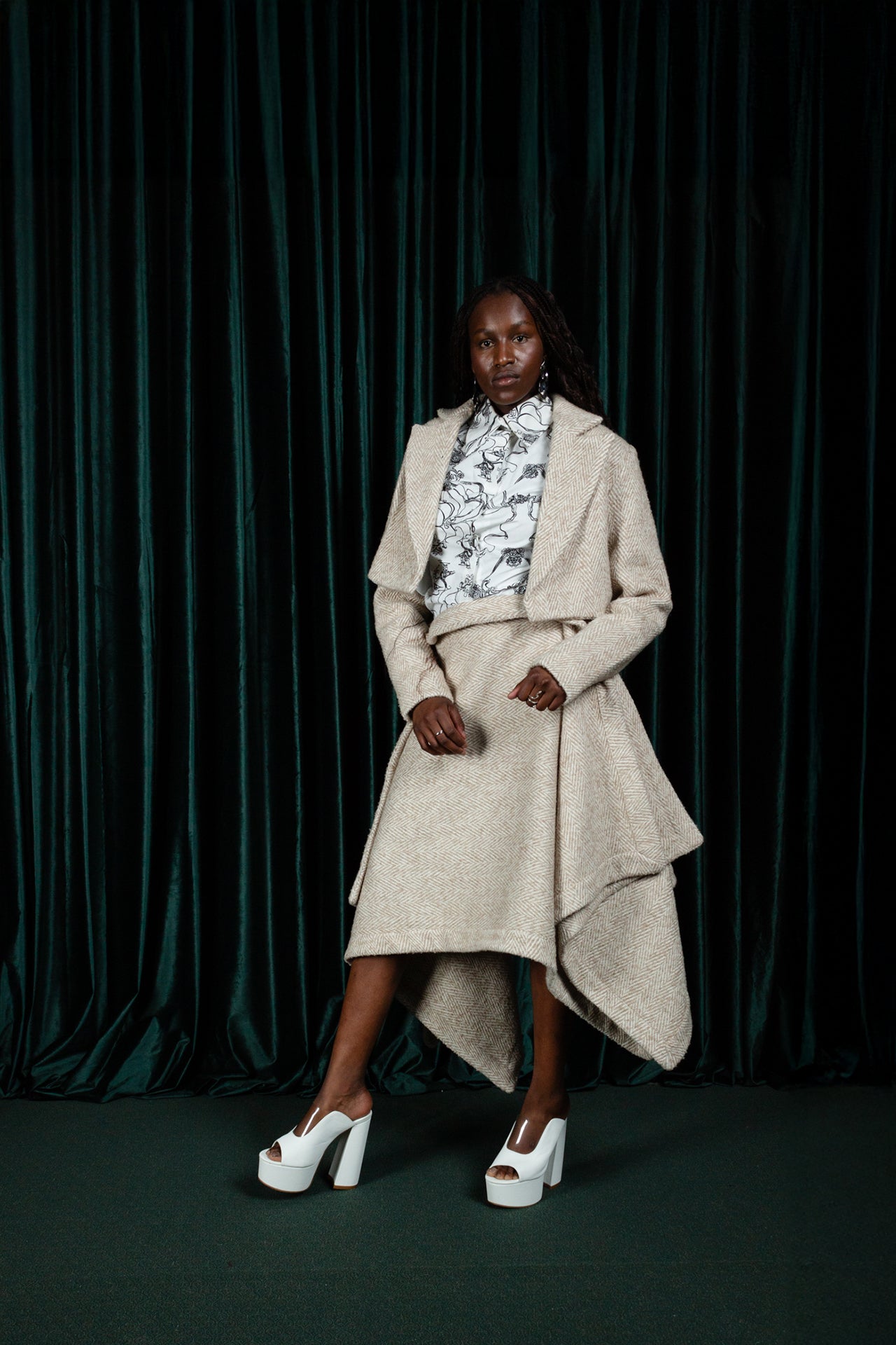 Tweed Calyx Wrap Skirt (ML167)