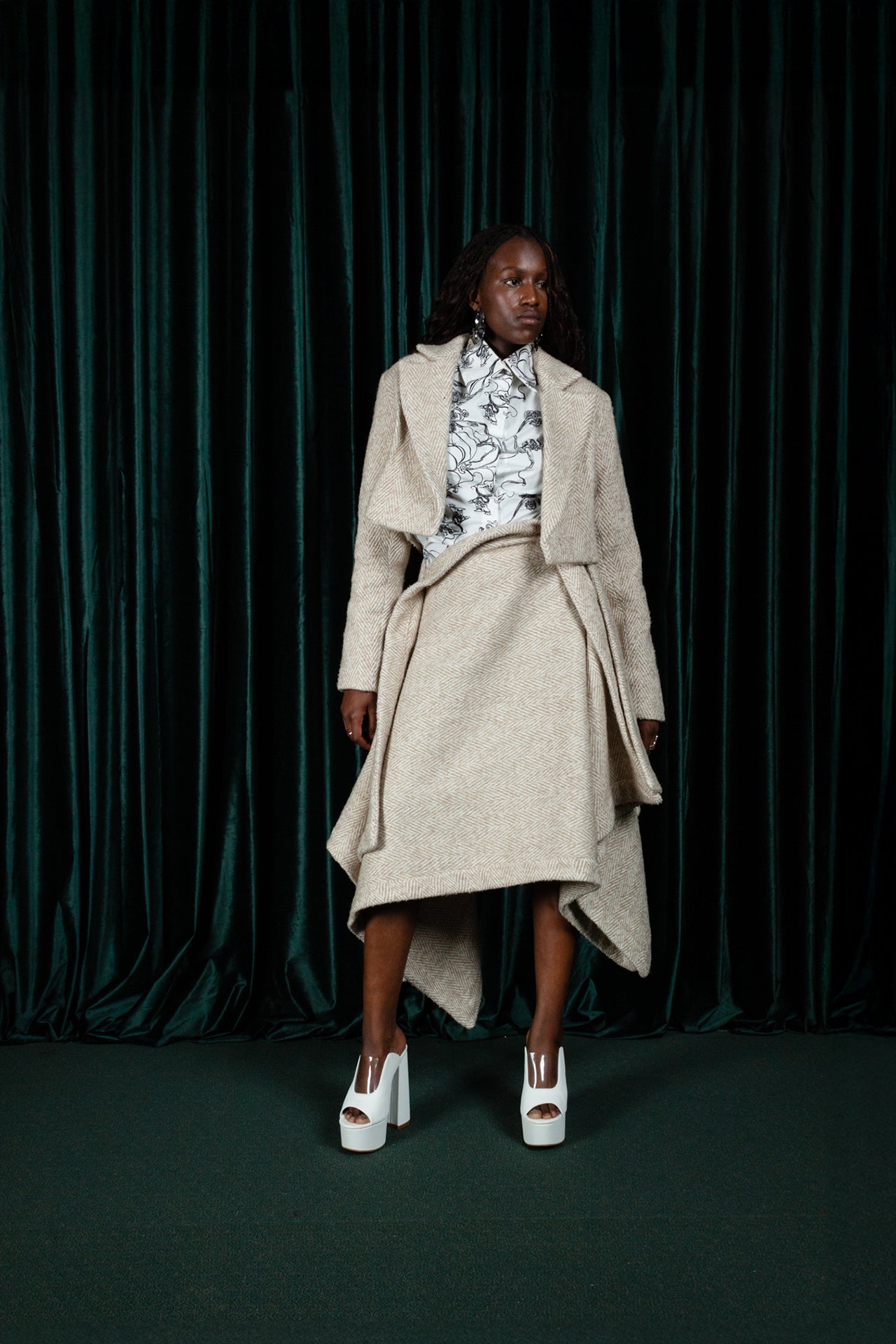Tweed Calyx Wrap Skirt (ML167)