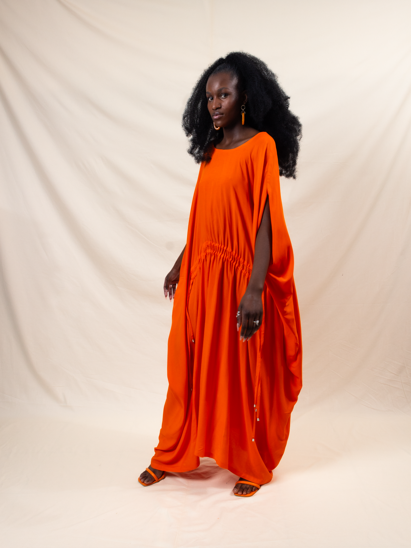 Double Drawstring Evening Dress (ML80 Orange)