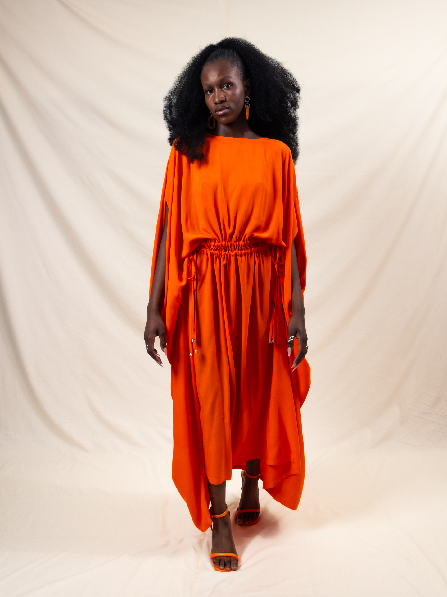 Double Drawstring Evening Dress (ML80 Orange)