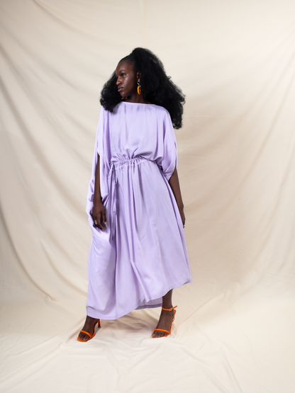 Double Drawstring Evening Dress (ML80 Lilac)