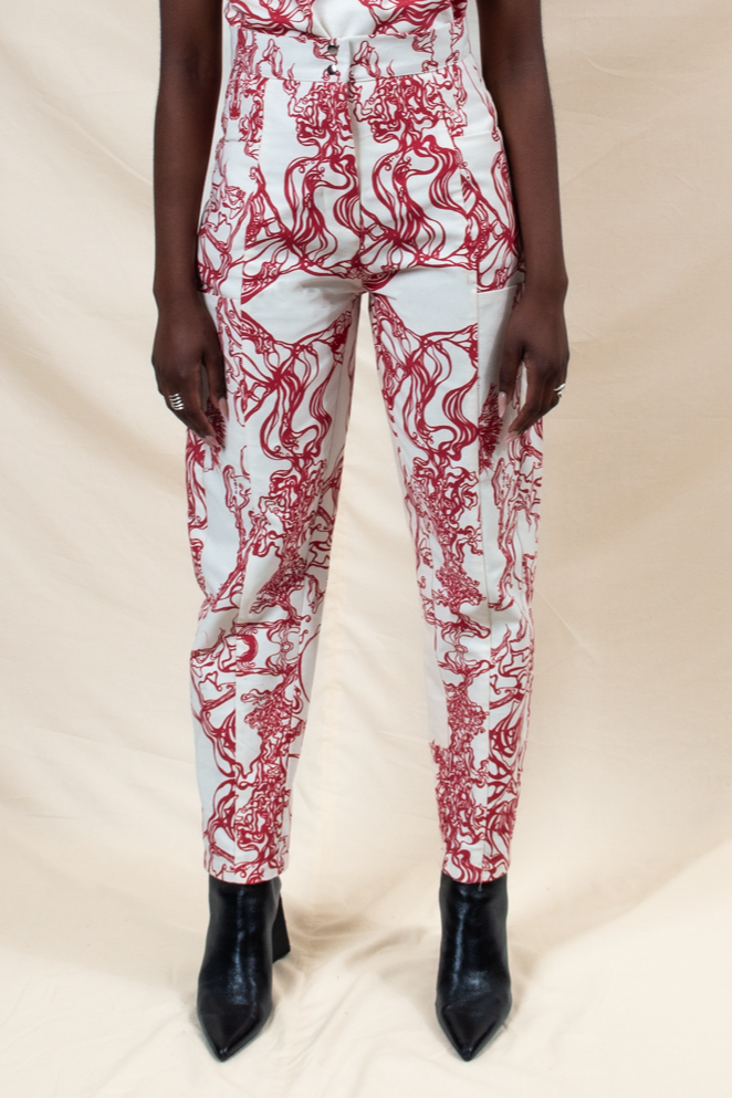 Printed Barrel Leg Trouser (ML43)