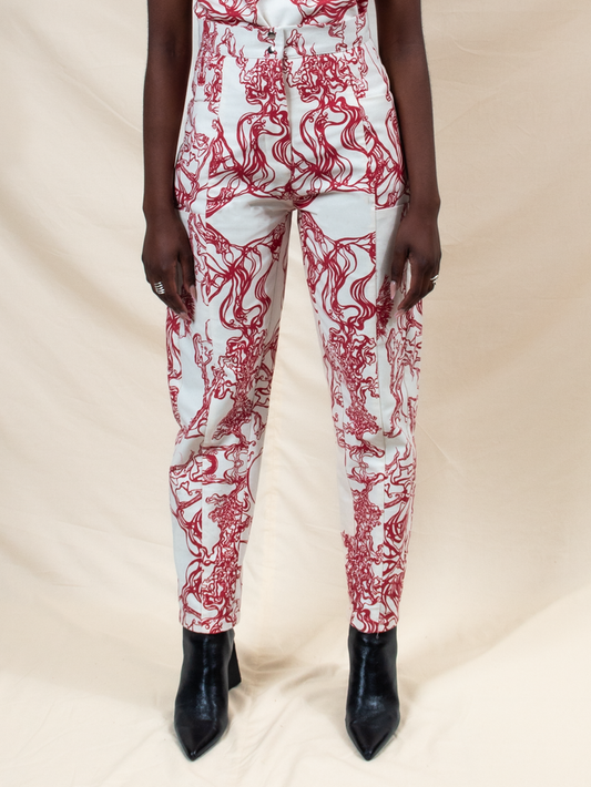 Printed Barrel Leg Trouser (ML43)