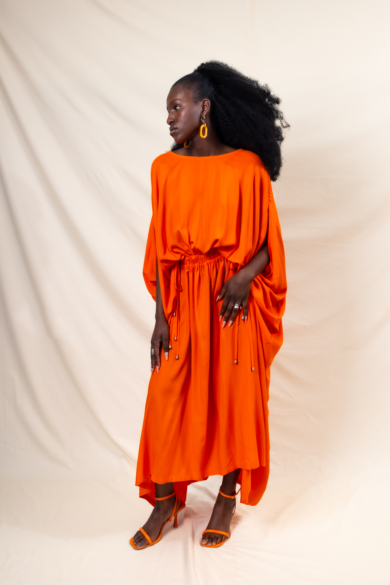 Double Drawstring Evening Dress (ML80 Orange)