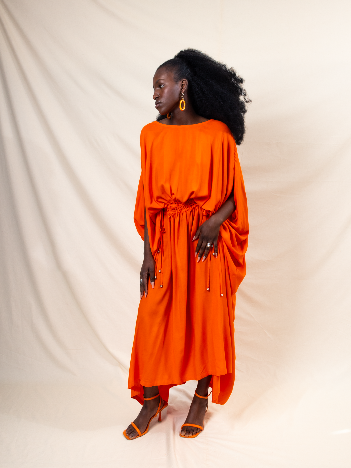 Double Drawstring Evening Dress (ML80 Orange)